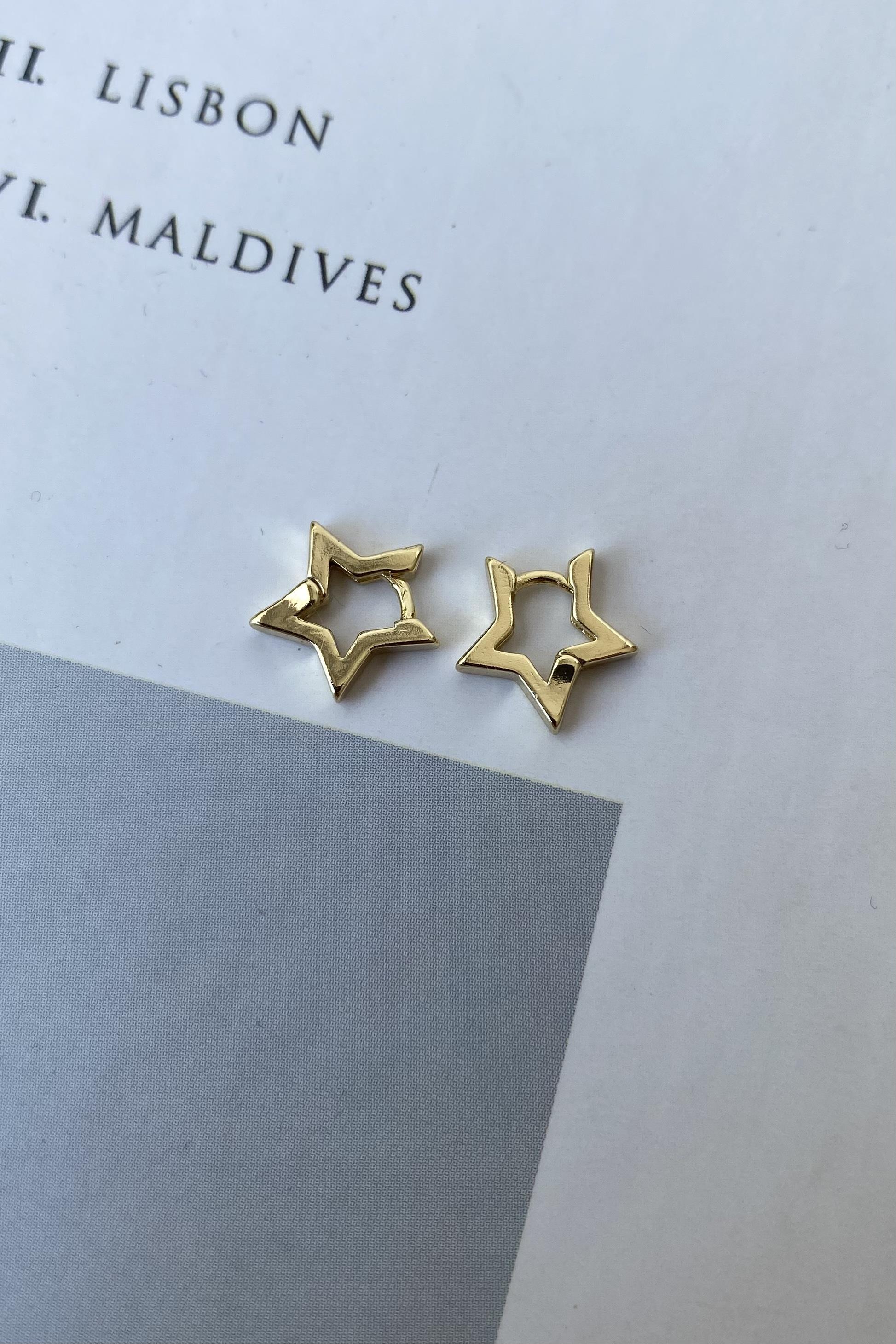 MİNİMAL YILDIZ KÜPE 1 CM