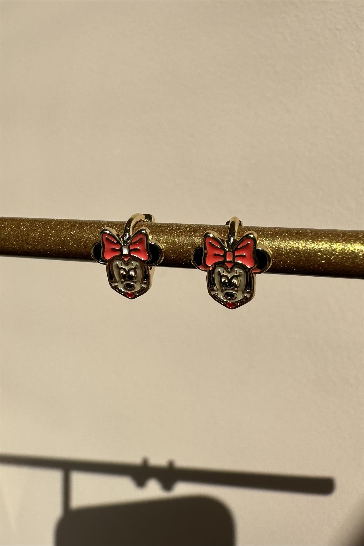 MİNNİE MOUSE MİNİK HALKA KÜPE 1cm