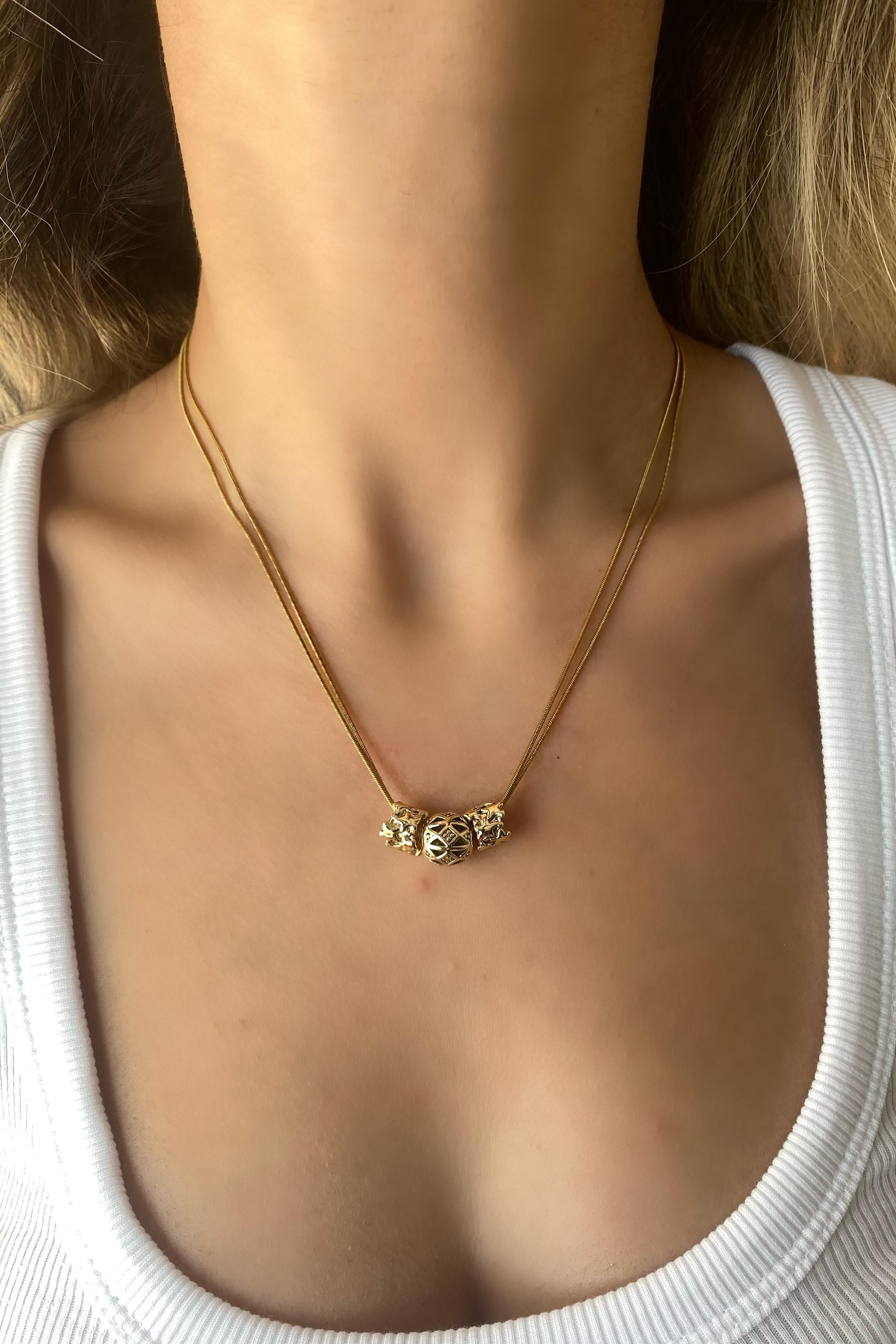 MOTİF BONCUKLU KOLYE