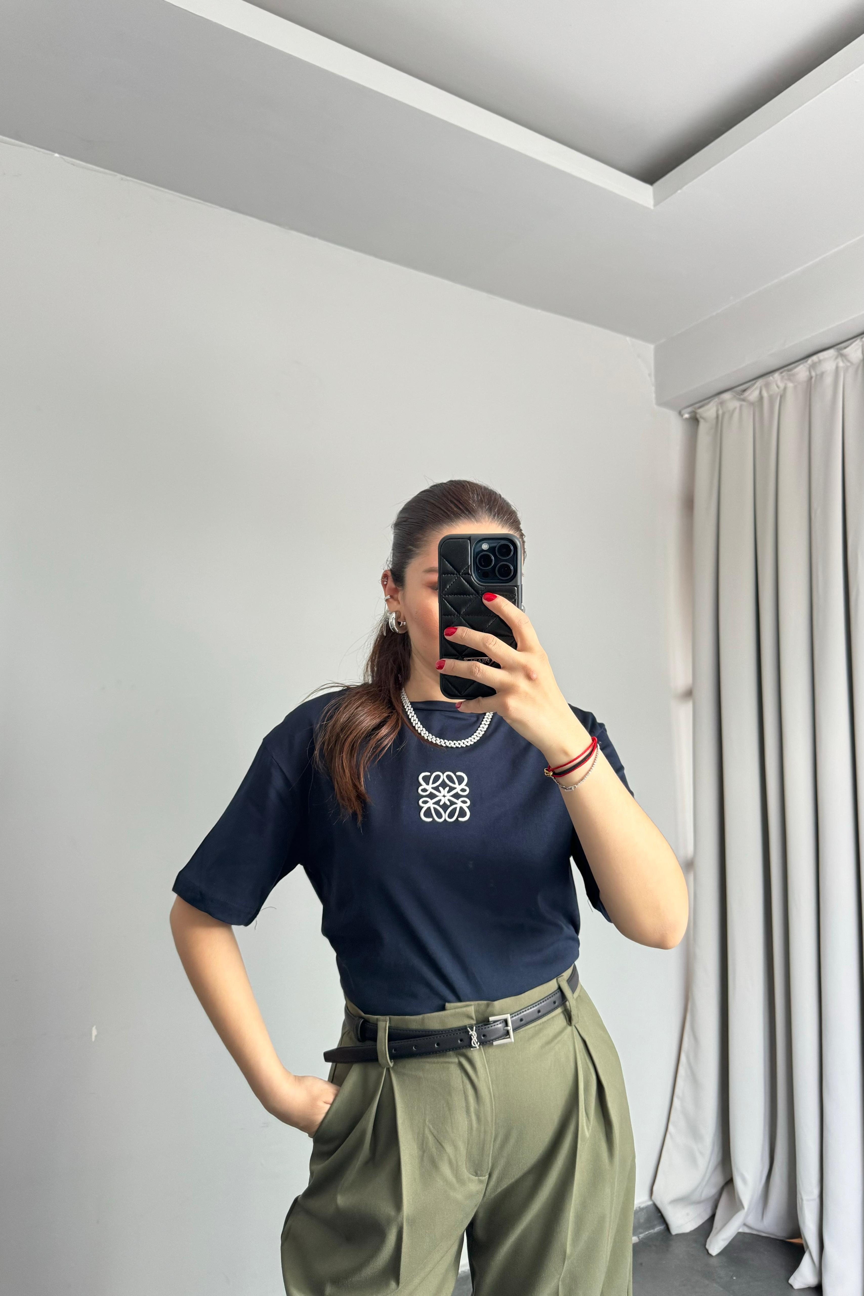 NAKIŞ İŞLEMELİ BASIC T-SHIRT/1269