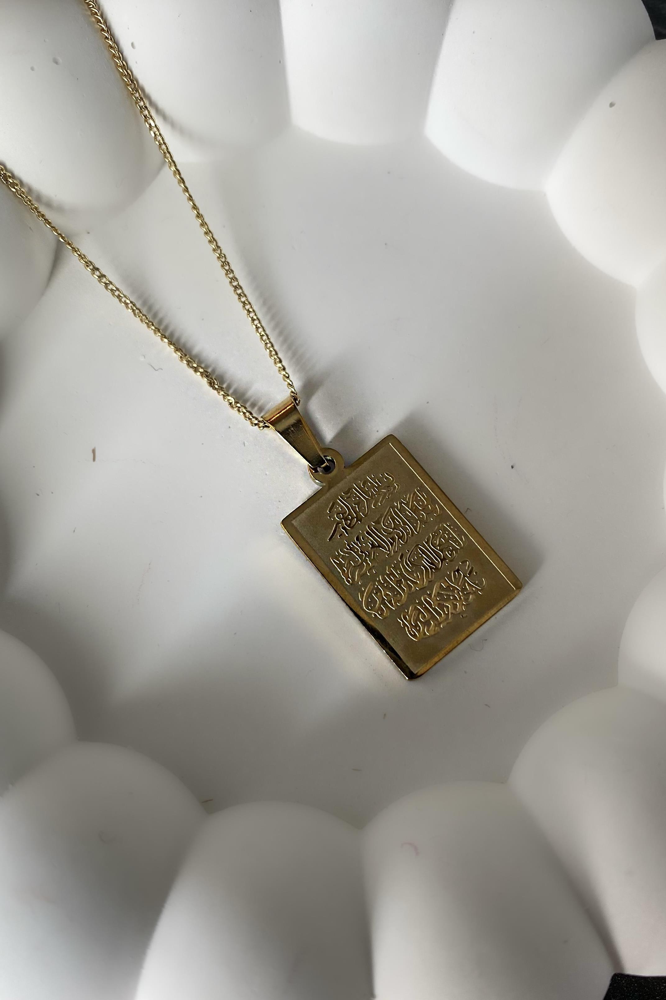 NAZAR DUALI DİKDÖRTGEN KOLYE