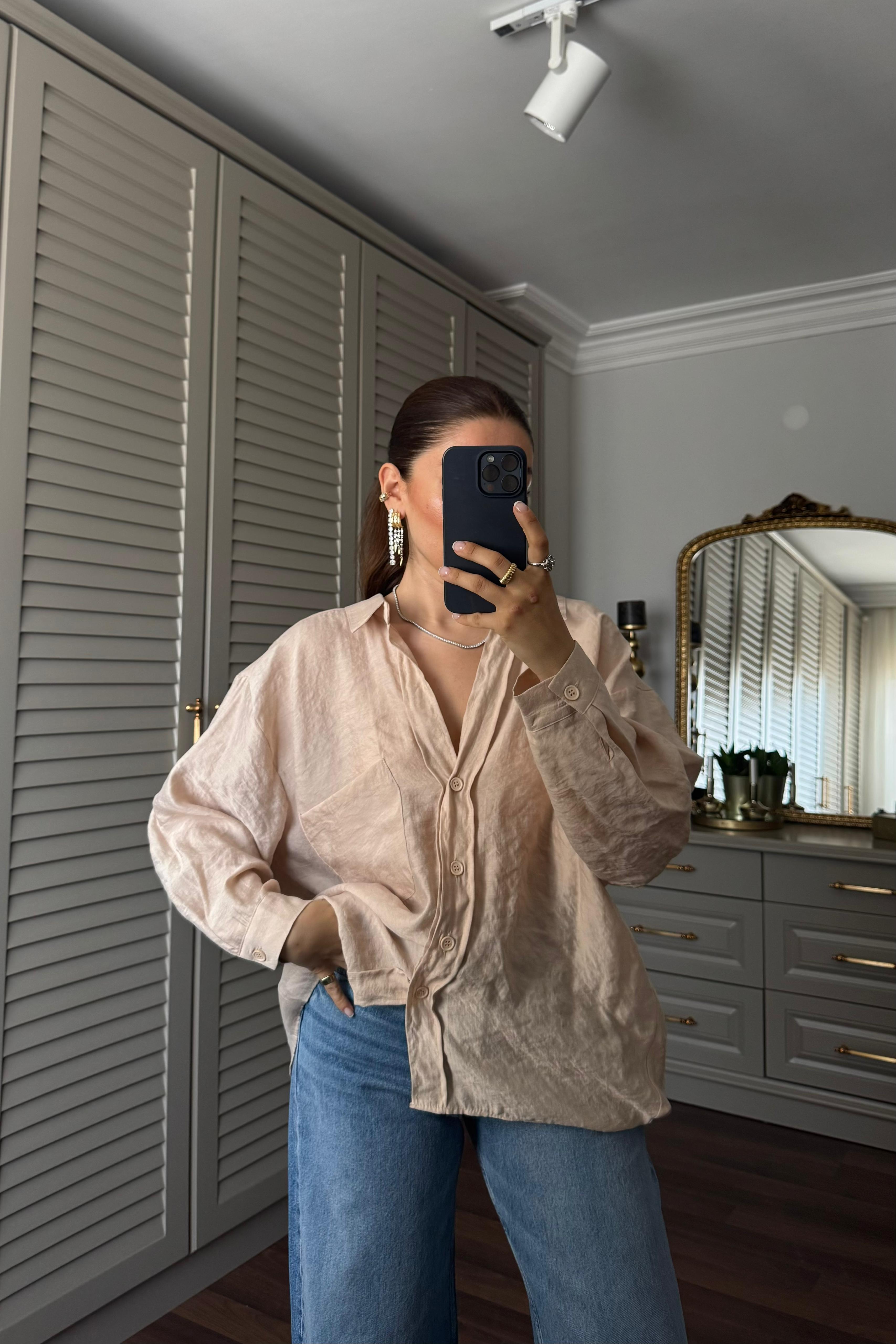 OMUZU DÜŞÜK OVERSIZE GÖMLEK/4612