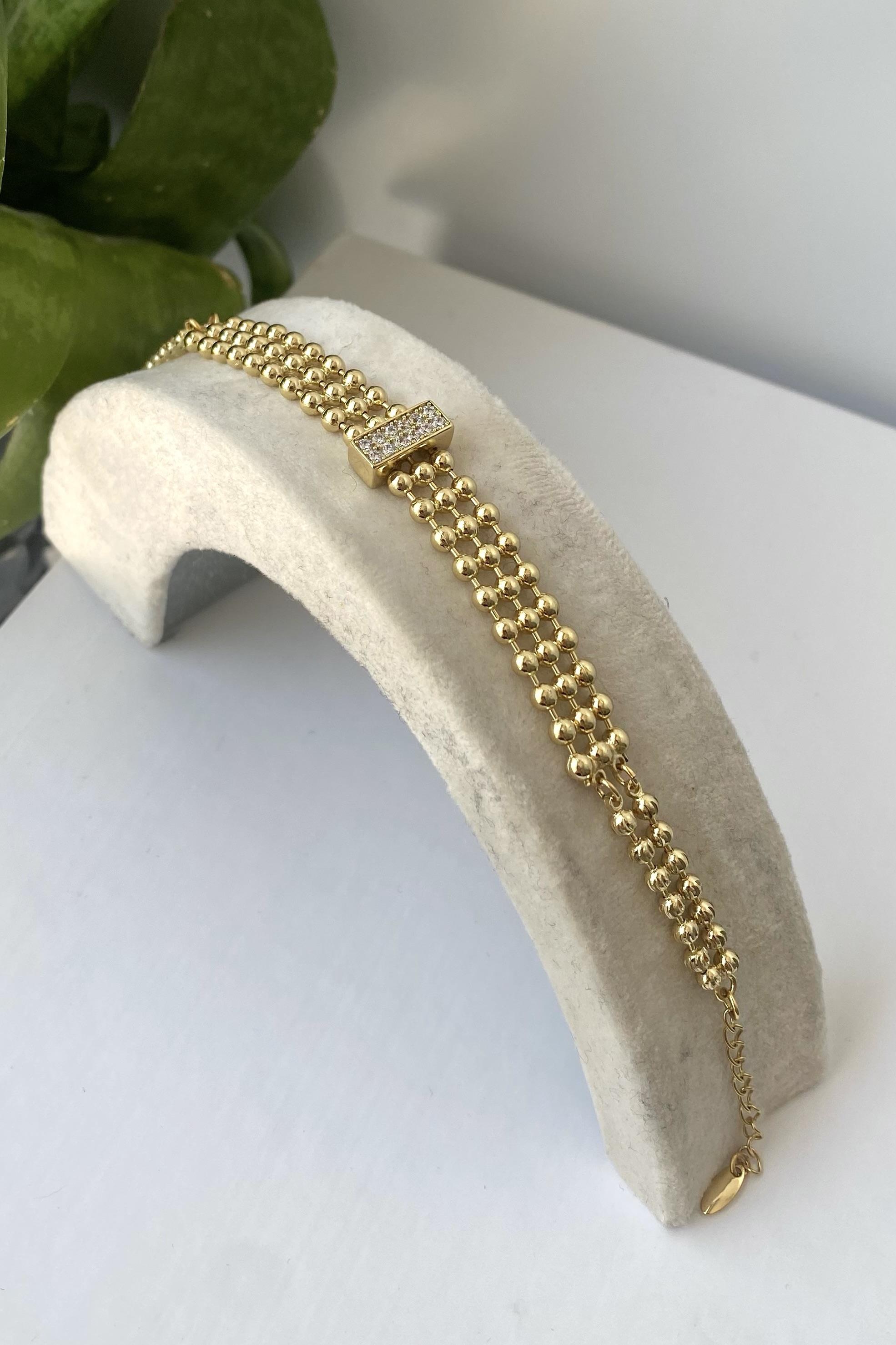 ORTASI TAŞLI DORİKALI BİLEZİK