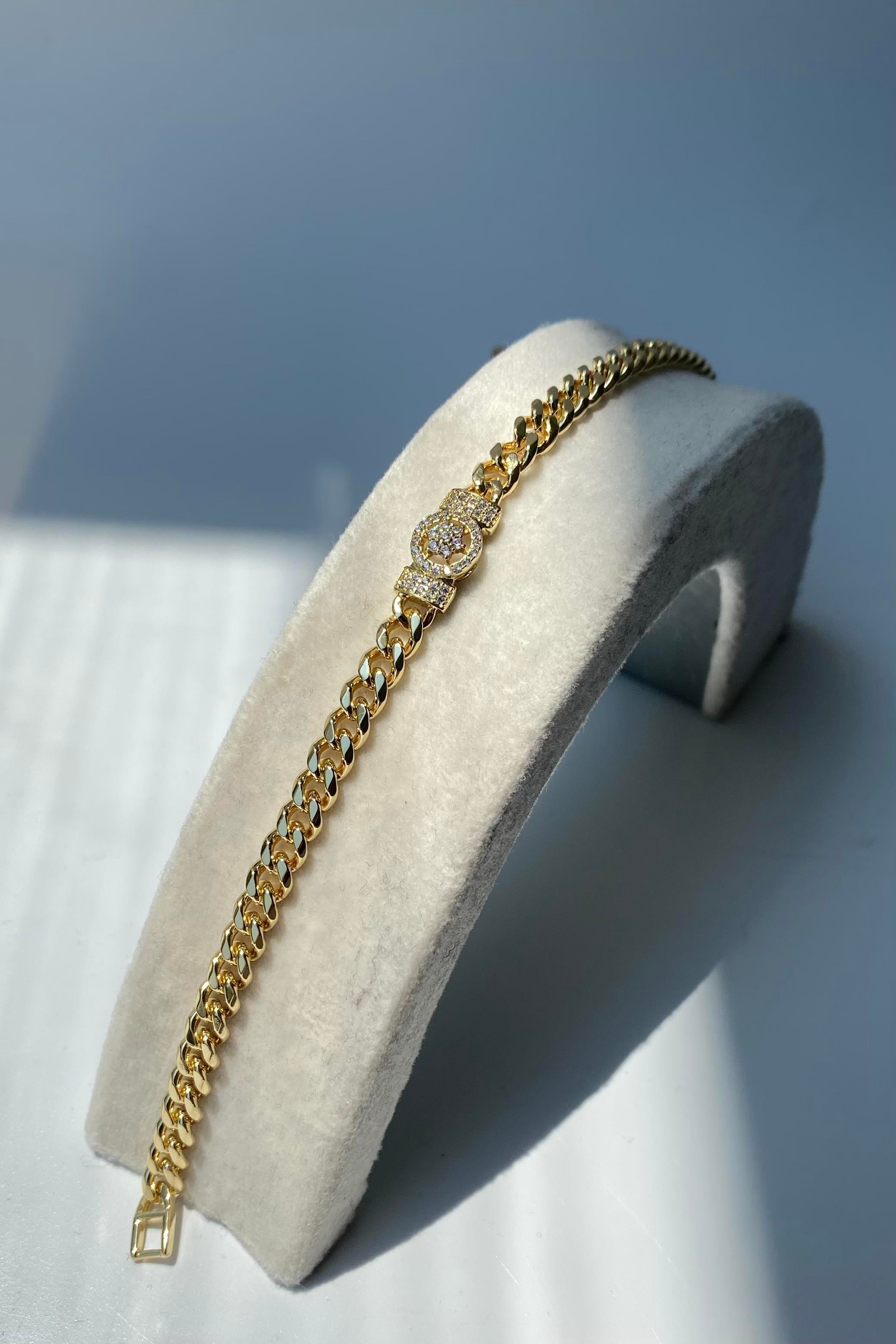 ORTASI TAŞLI İNCE GURMET BİLEZİK