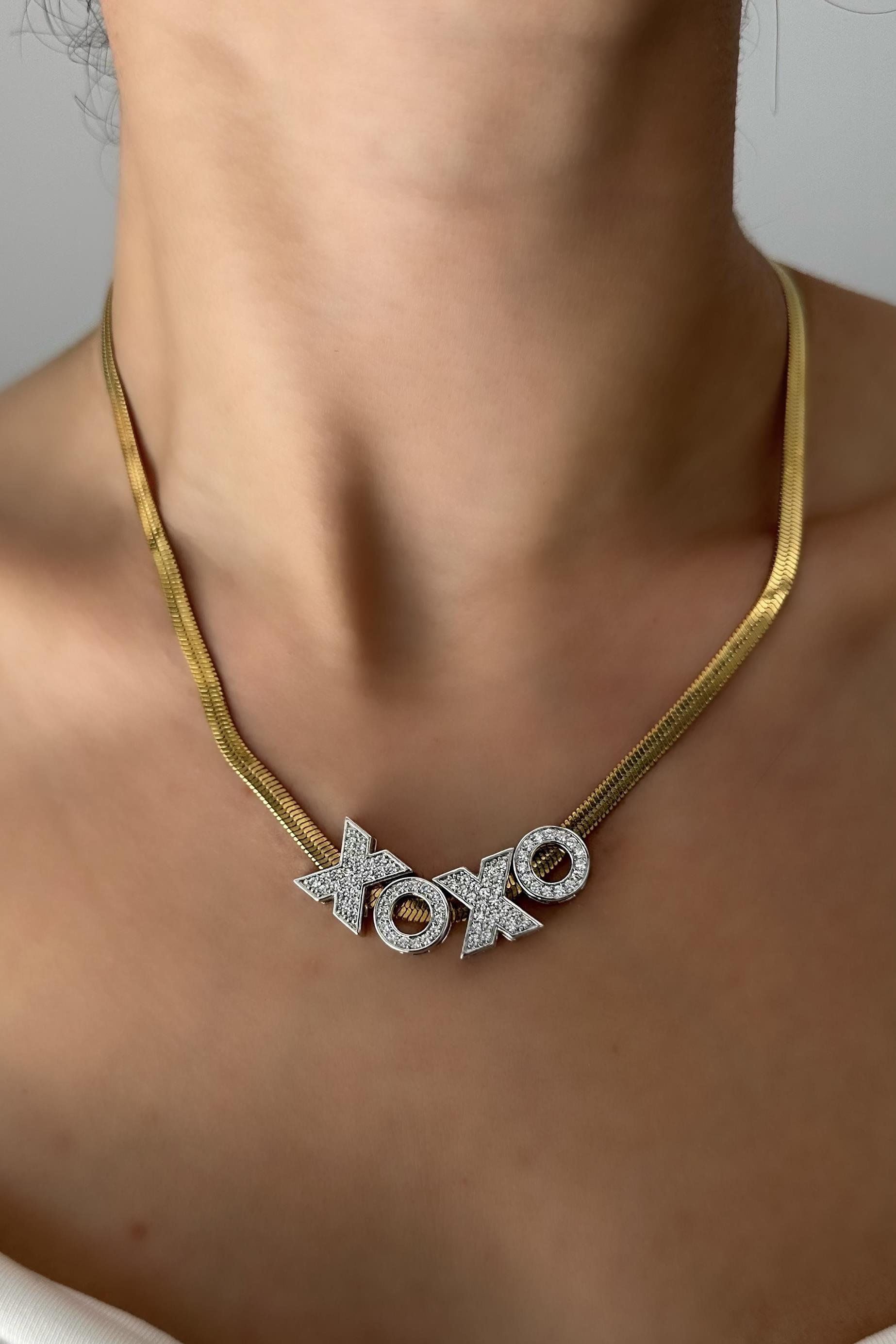 OXO TAŞLI İTALYAN ZİNCİR KOLYE