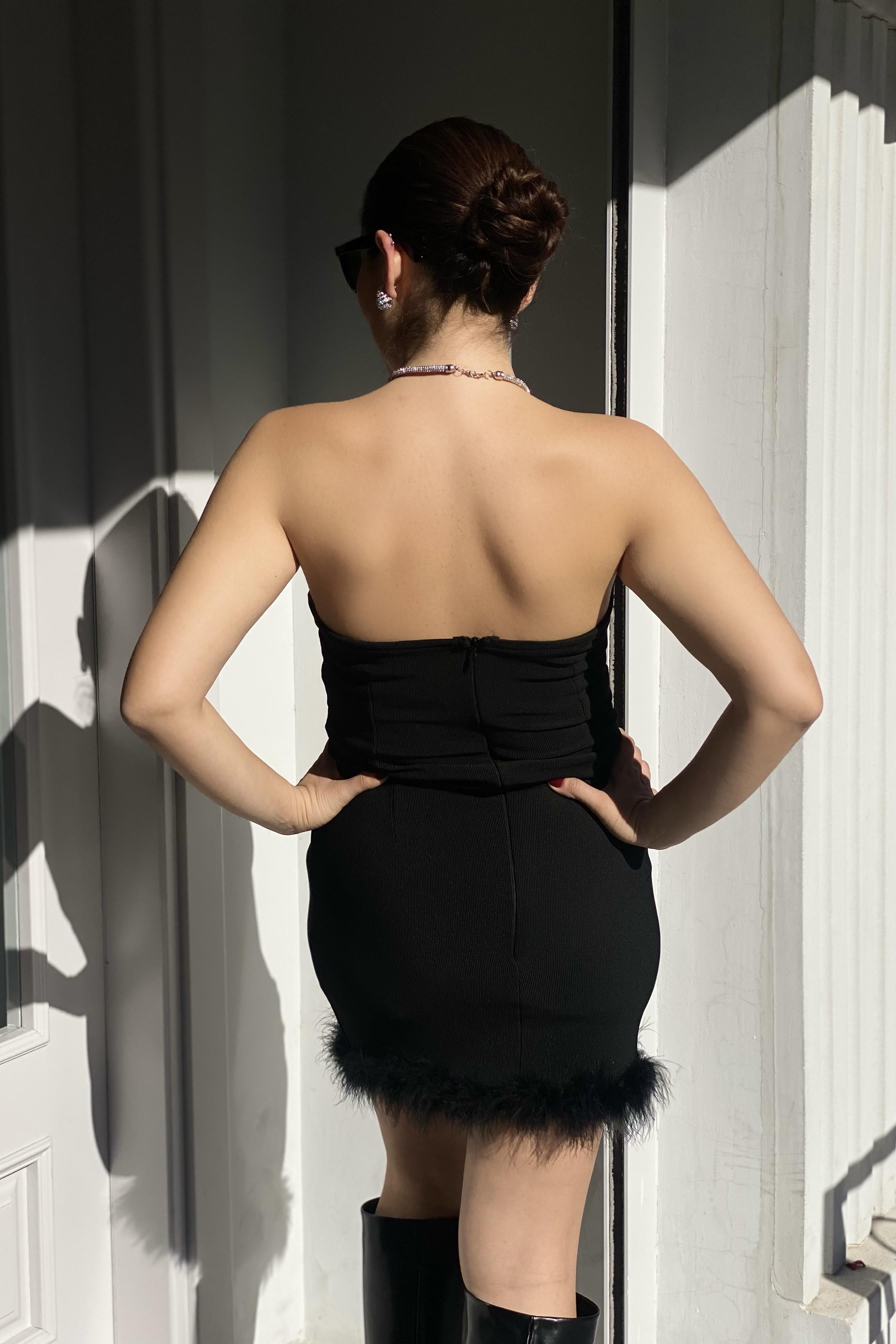 PARLAK TAŞLI OTRİŞLİ ELBİSE/21255