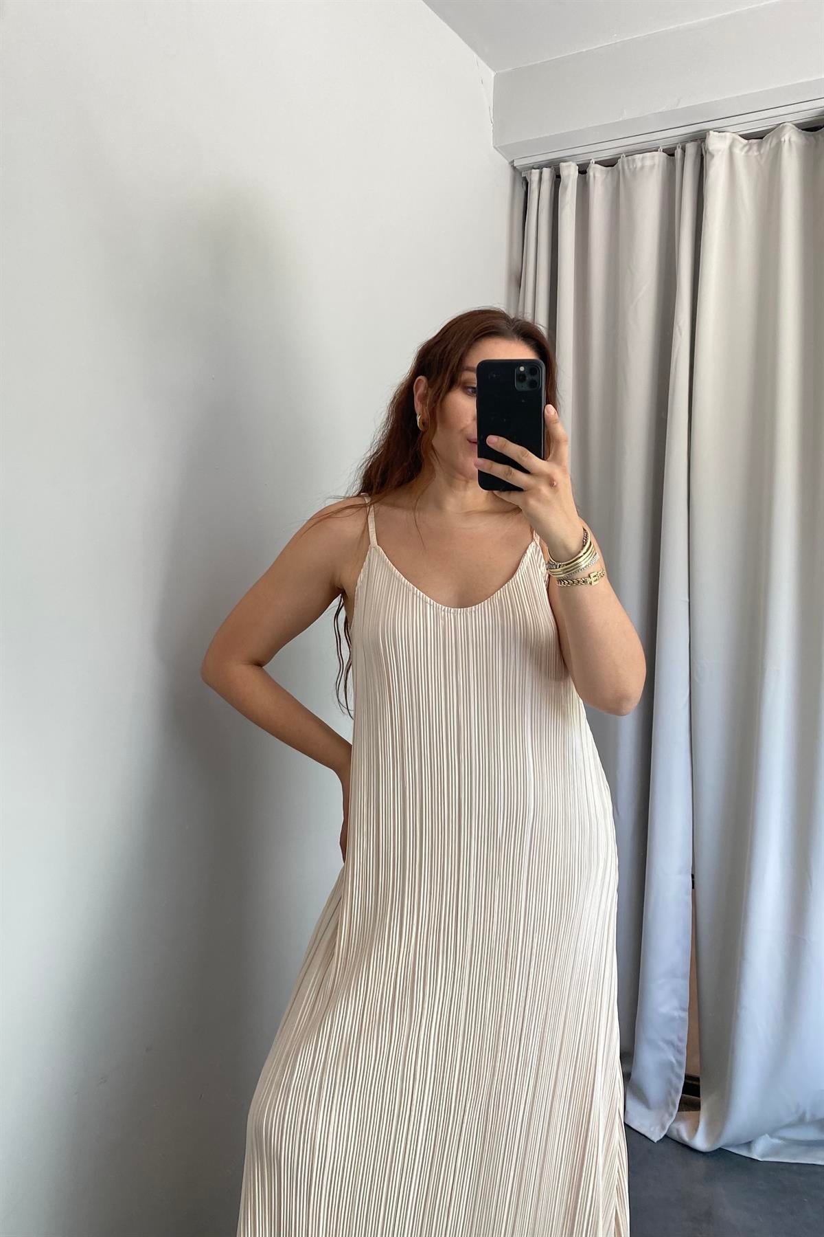 PİLİSELİ MAXİ ELBİSE/27527