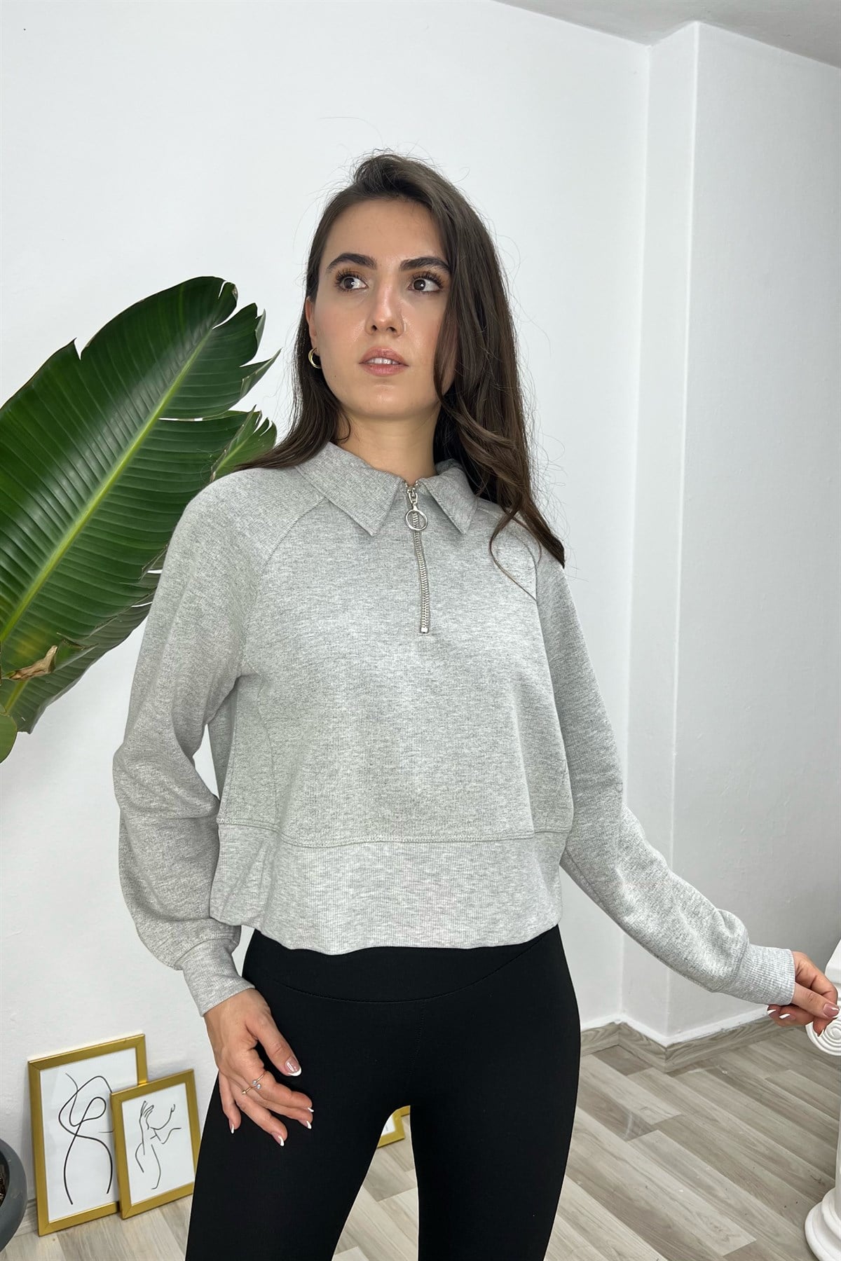 POLO YAKA UZUN KOL SWEATSHIRT