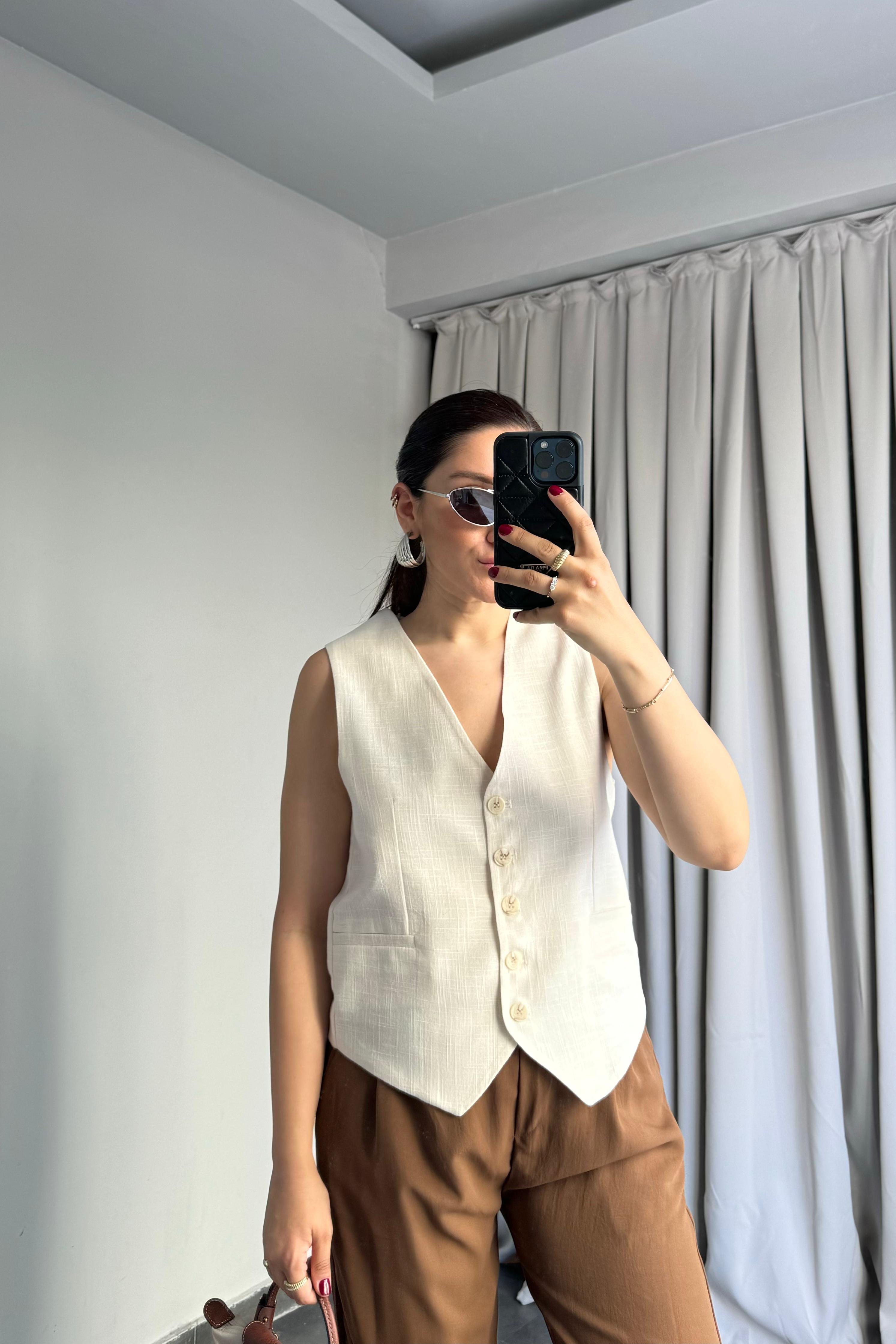 PREMİUM KETEN YELEK/58869