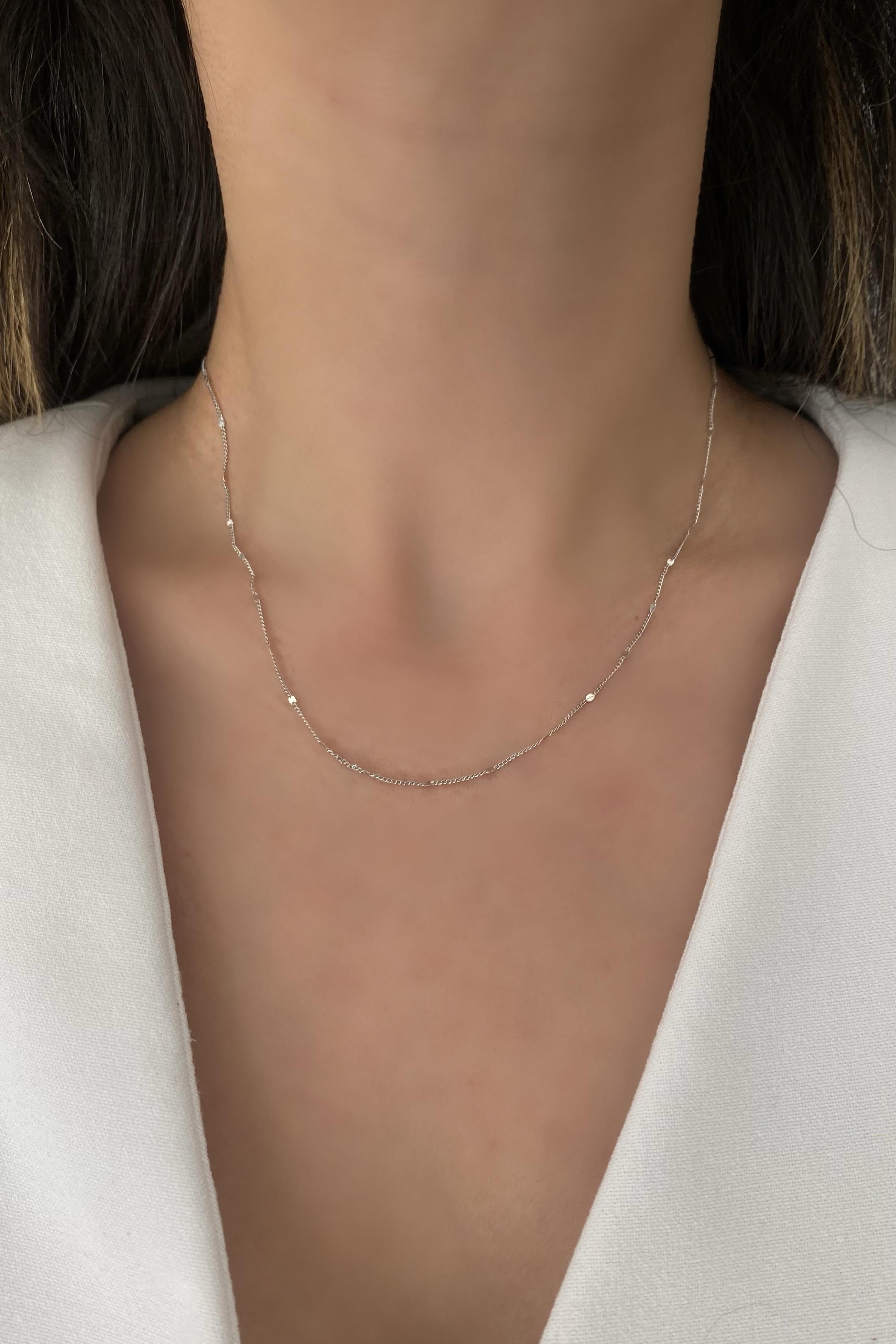 PUL SIRALI ZİNCİR KOLYE 45cm