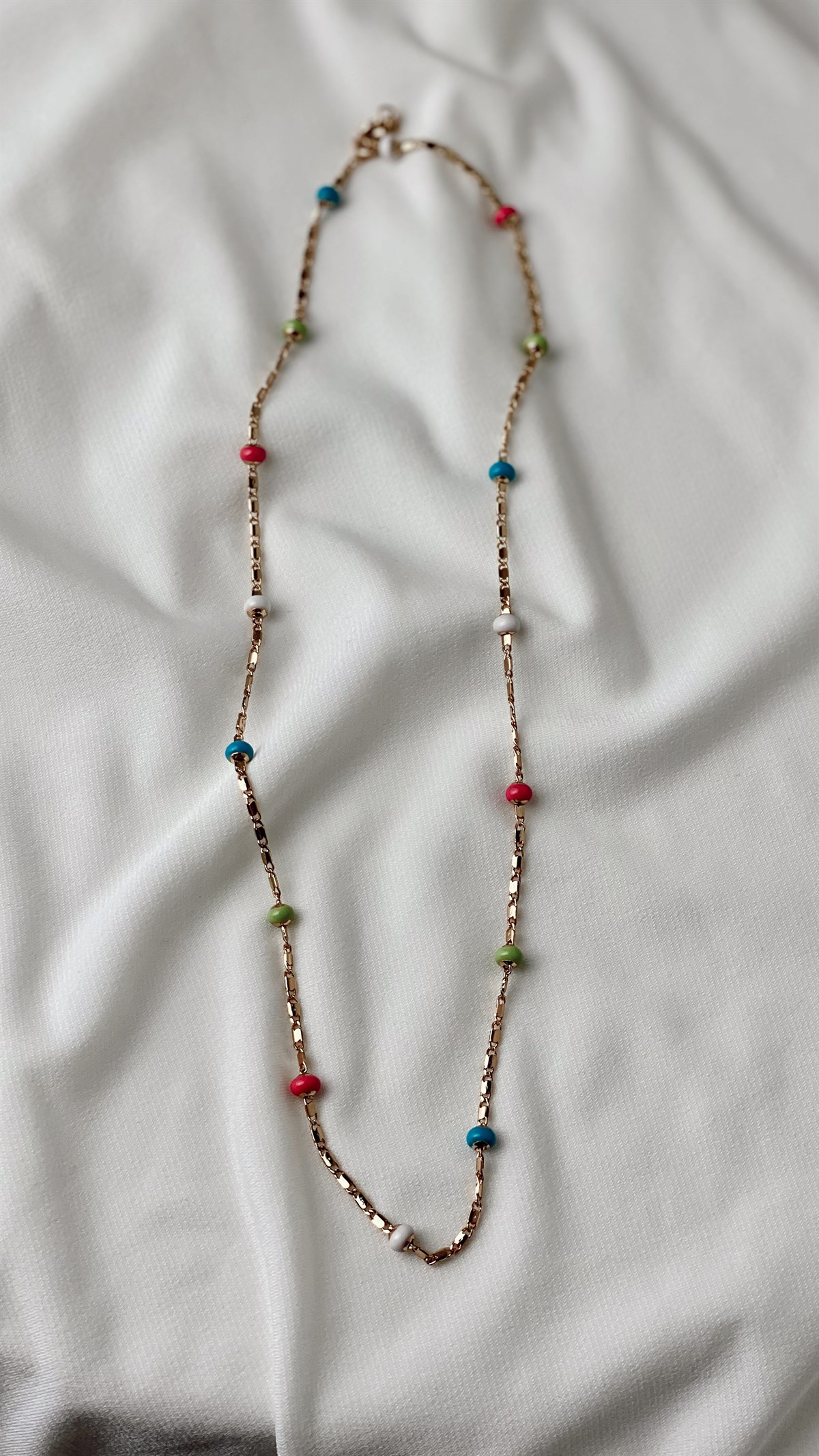 RENKLİ MİNELİ BÜYÜK TOPLU KOLYE