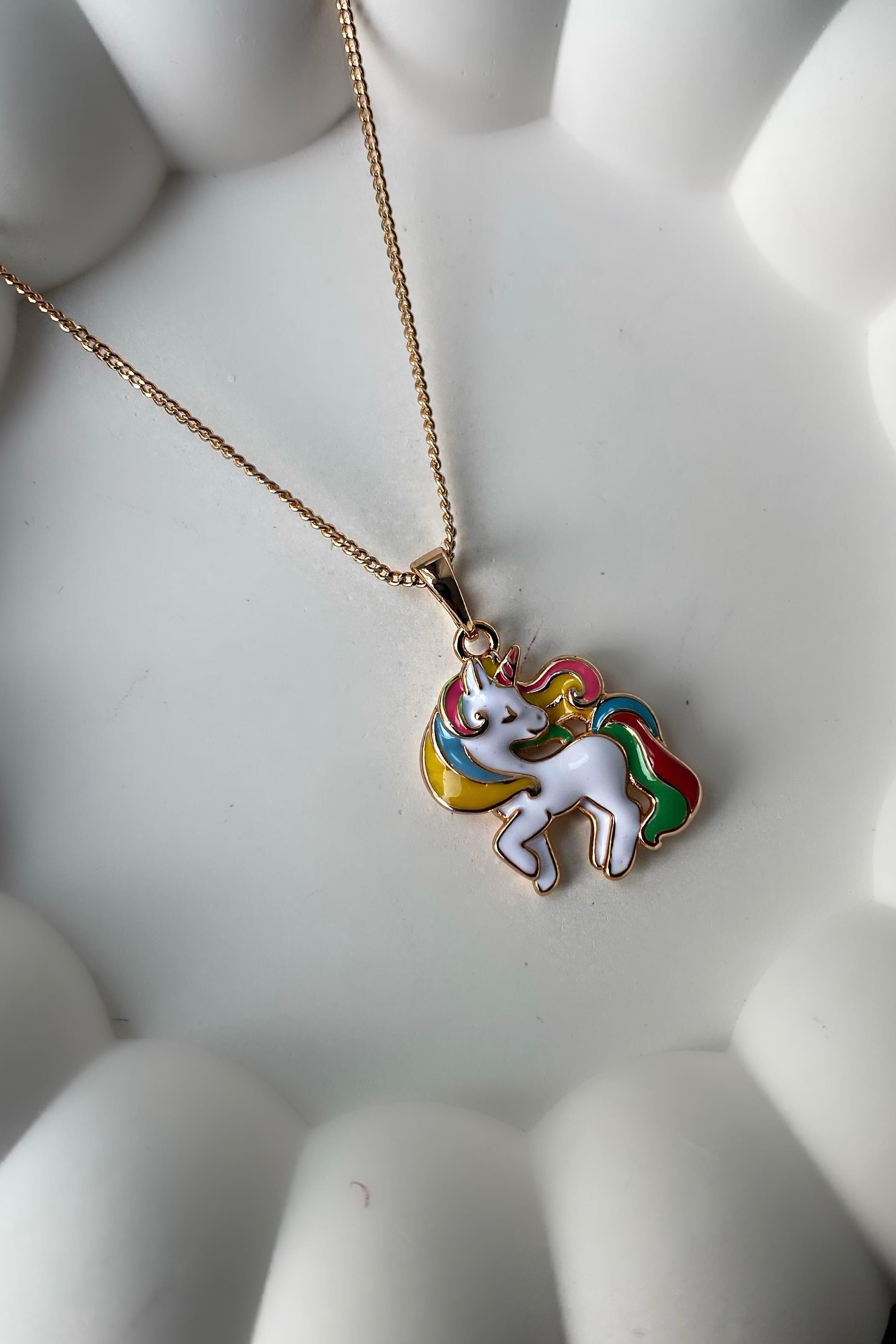 RENKLİ UNİCORN KOLYE