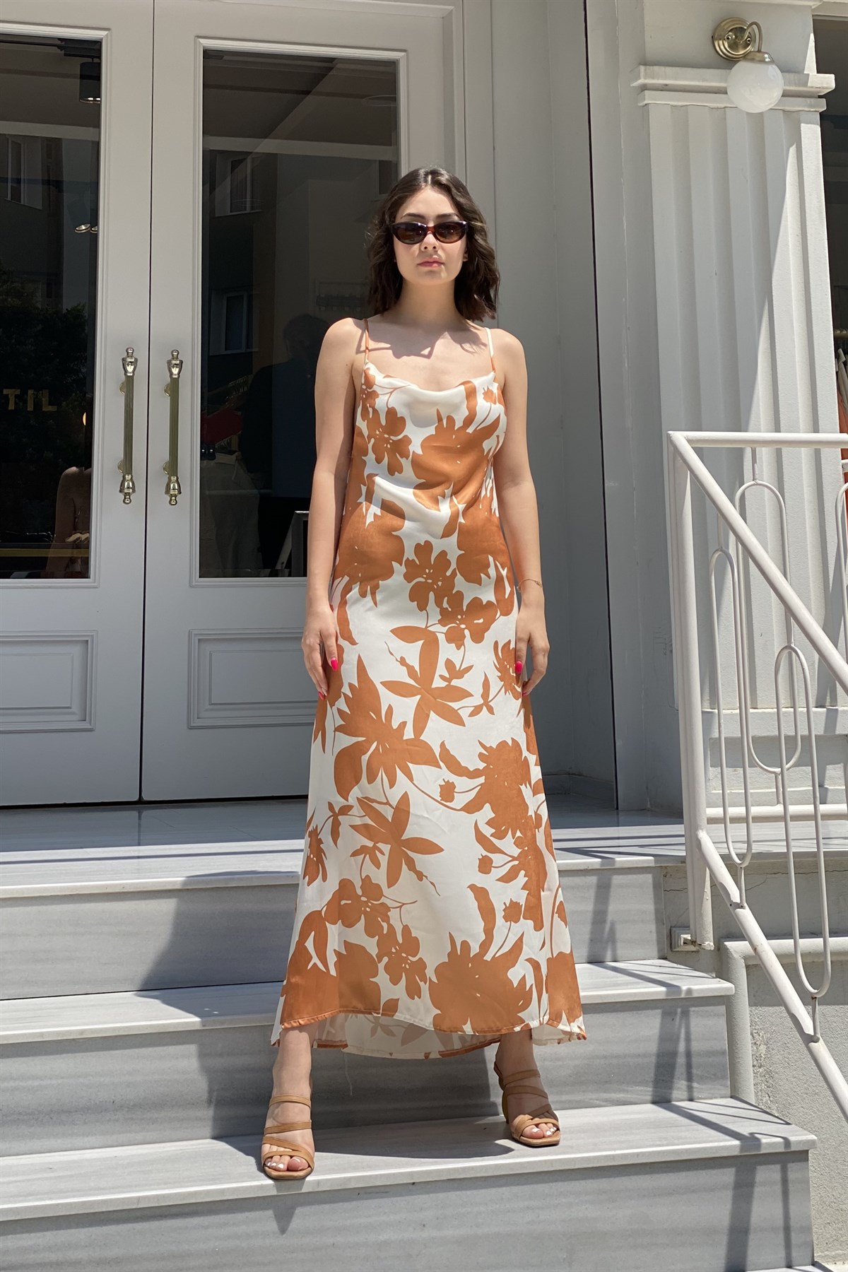 SATEN SIRT DEKOLTELİ ELBİSE/26876