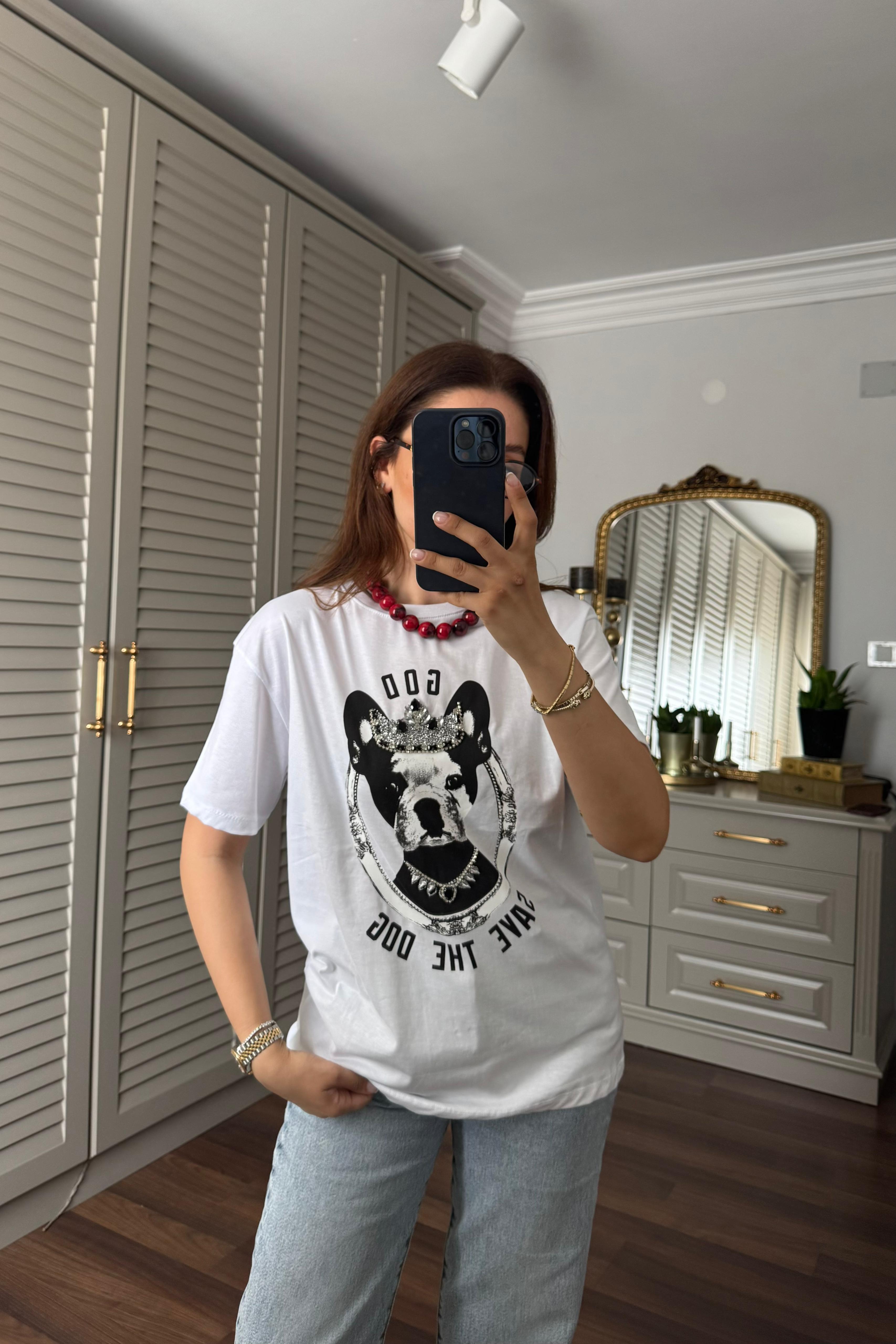 SAVE THE DOG TAŞLI T-SHIRT/7206