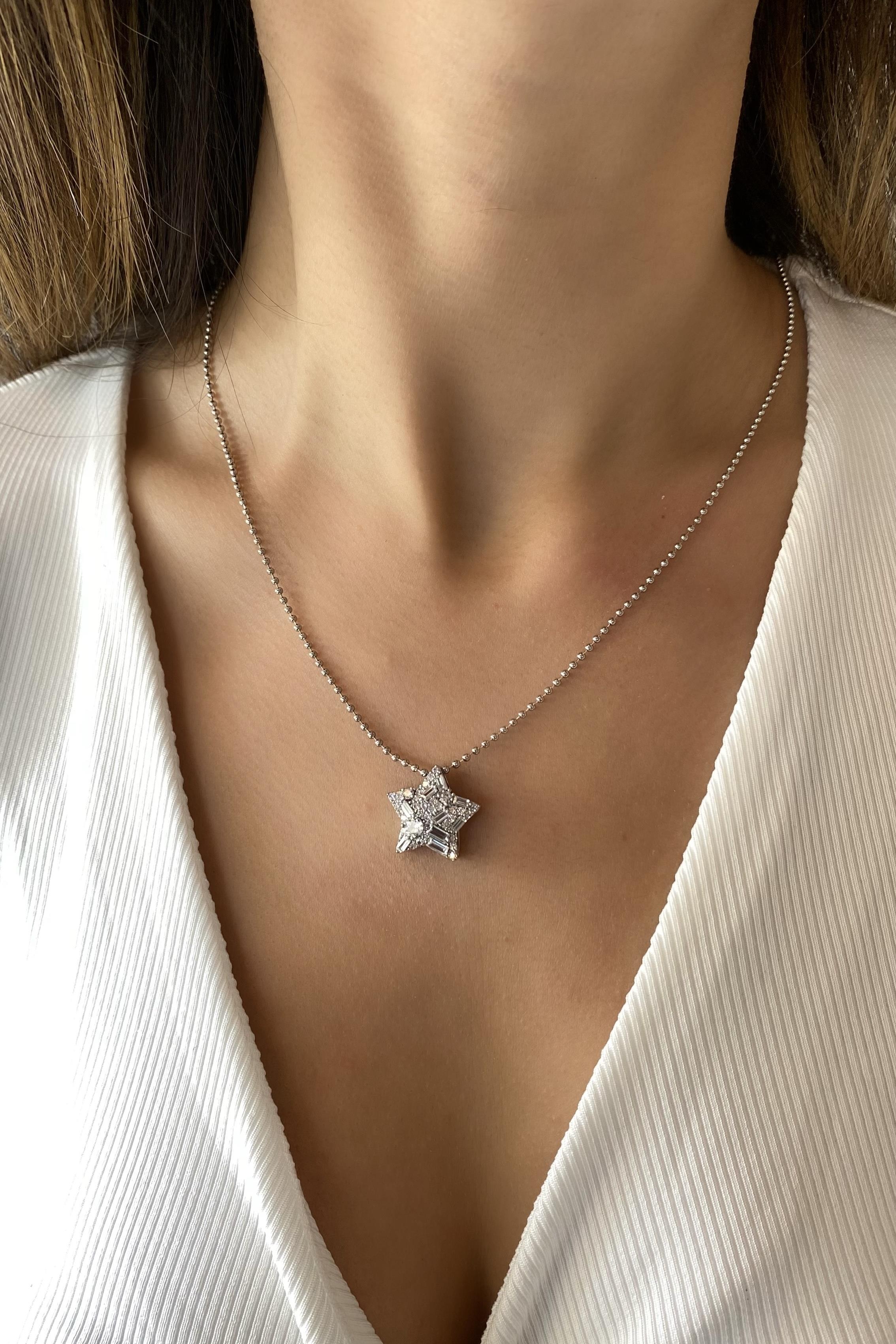 SERPME TAŞLI KÜÇÜK YILDIZLI KOLYE