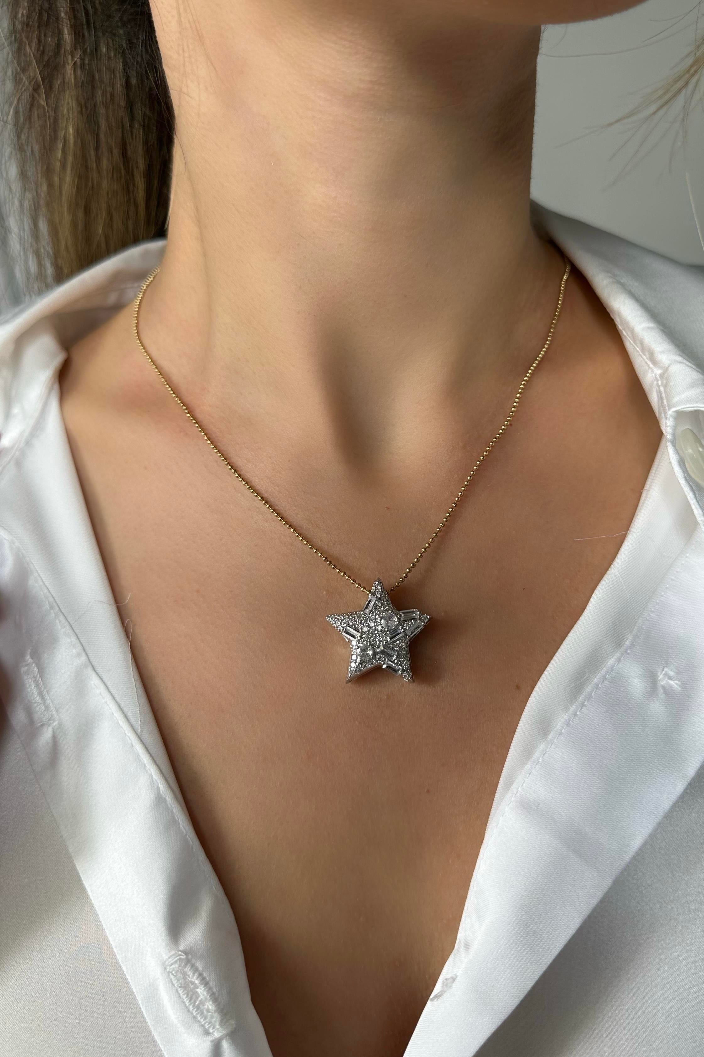 SERPME TAŞLI YILDIZ KOLYE