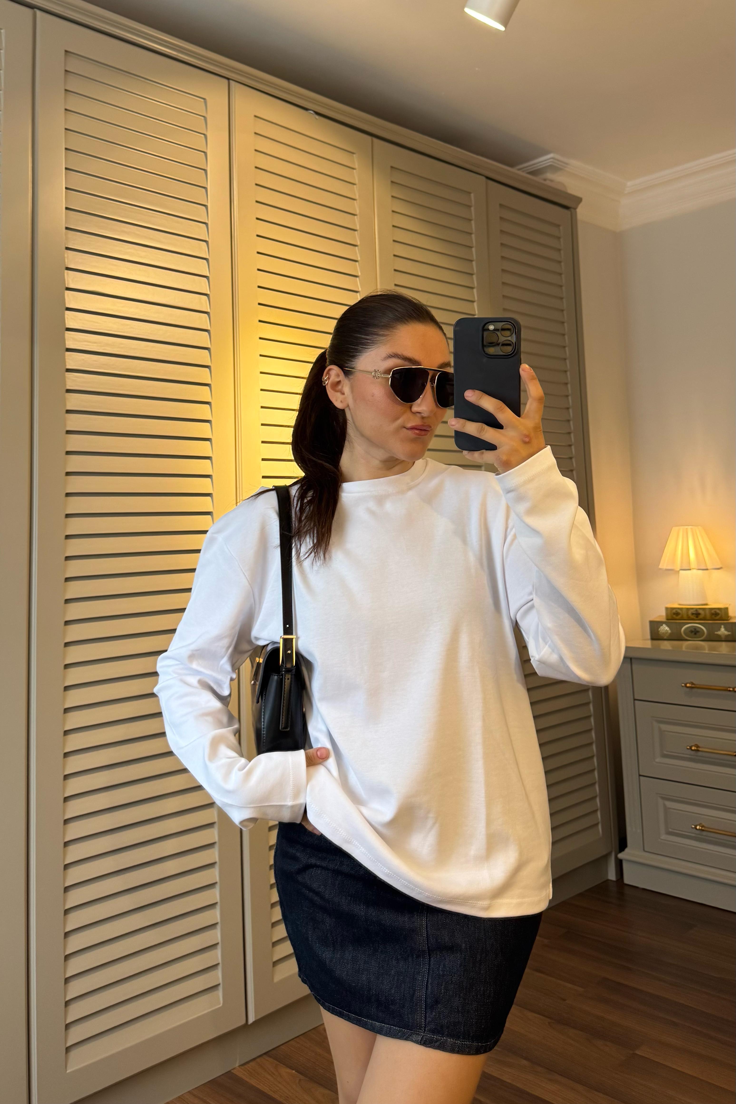 SIFIR YAKA UZUNKOL T-SHIRT/241127