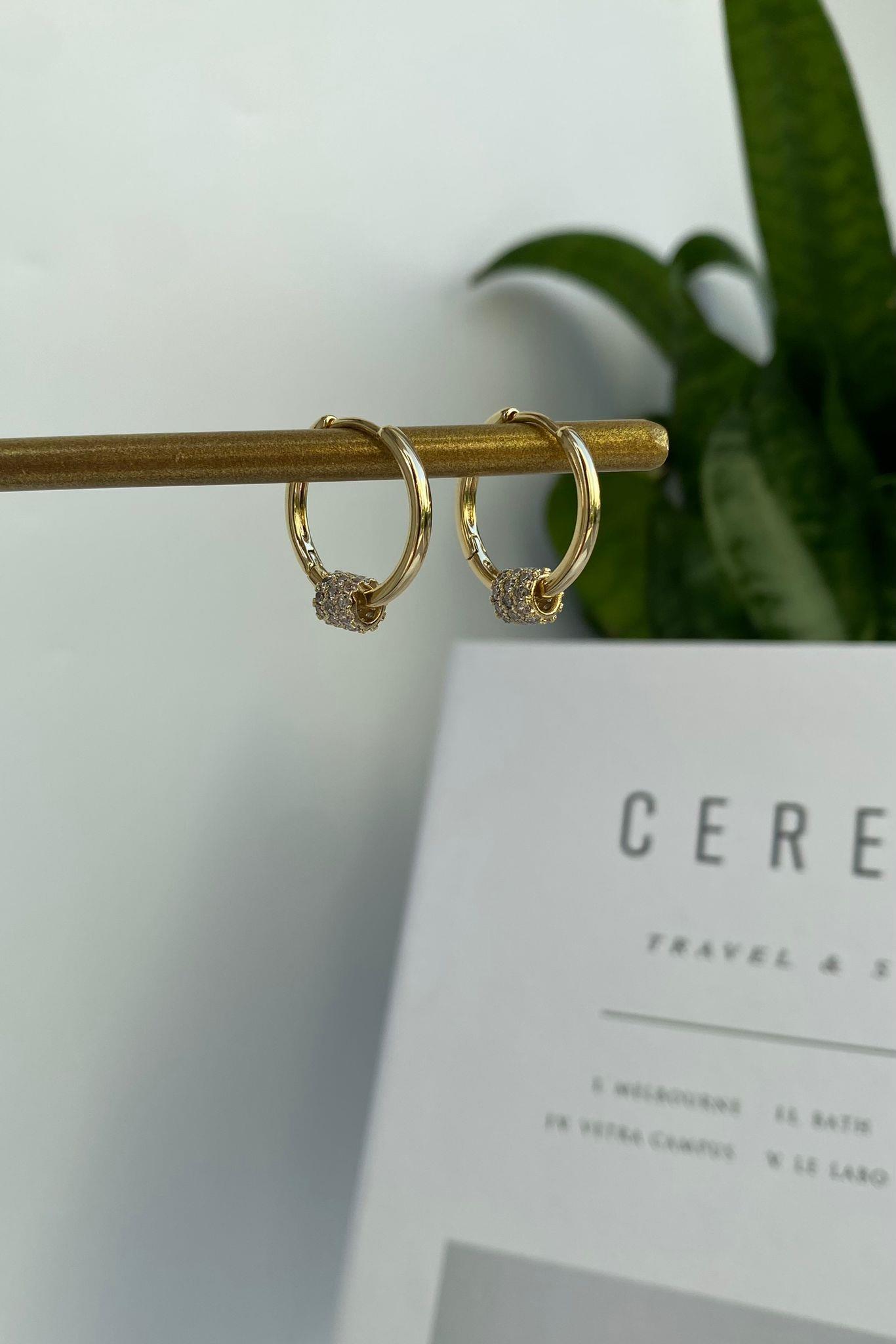 SİLİNDİR TAŞLI HALKA KÜPE