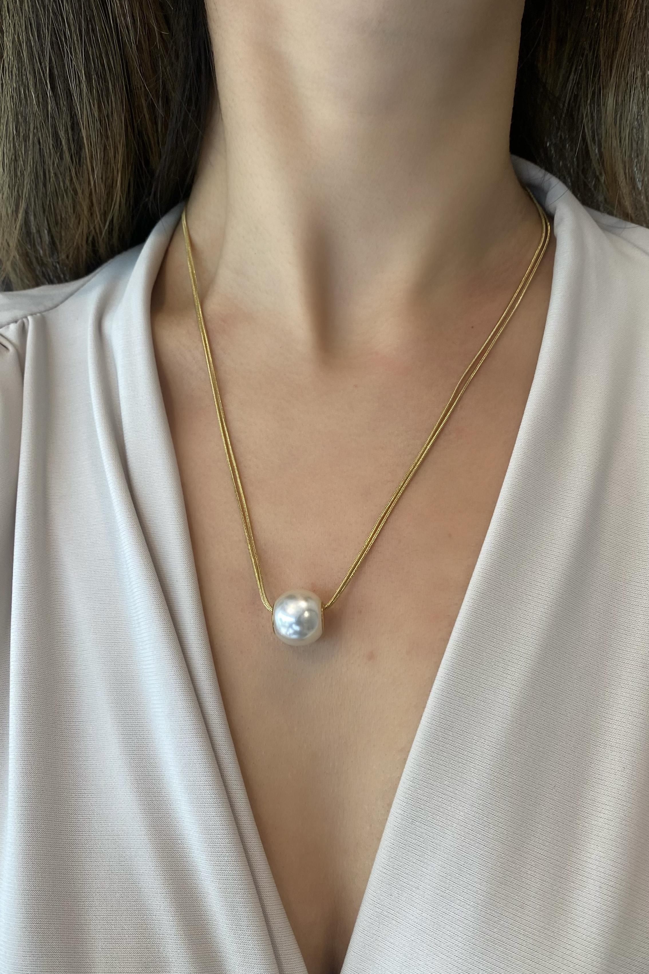 SİLİNDİR UÇLU İNCİ TOPLU KOLYE