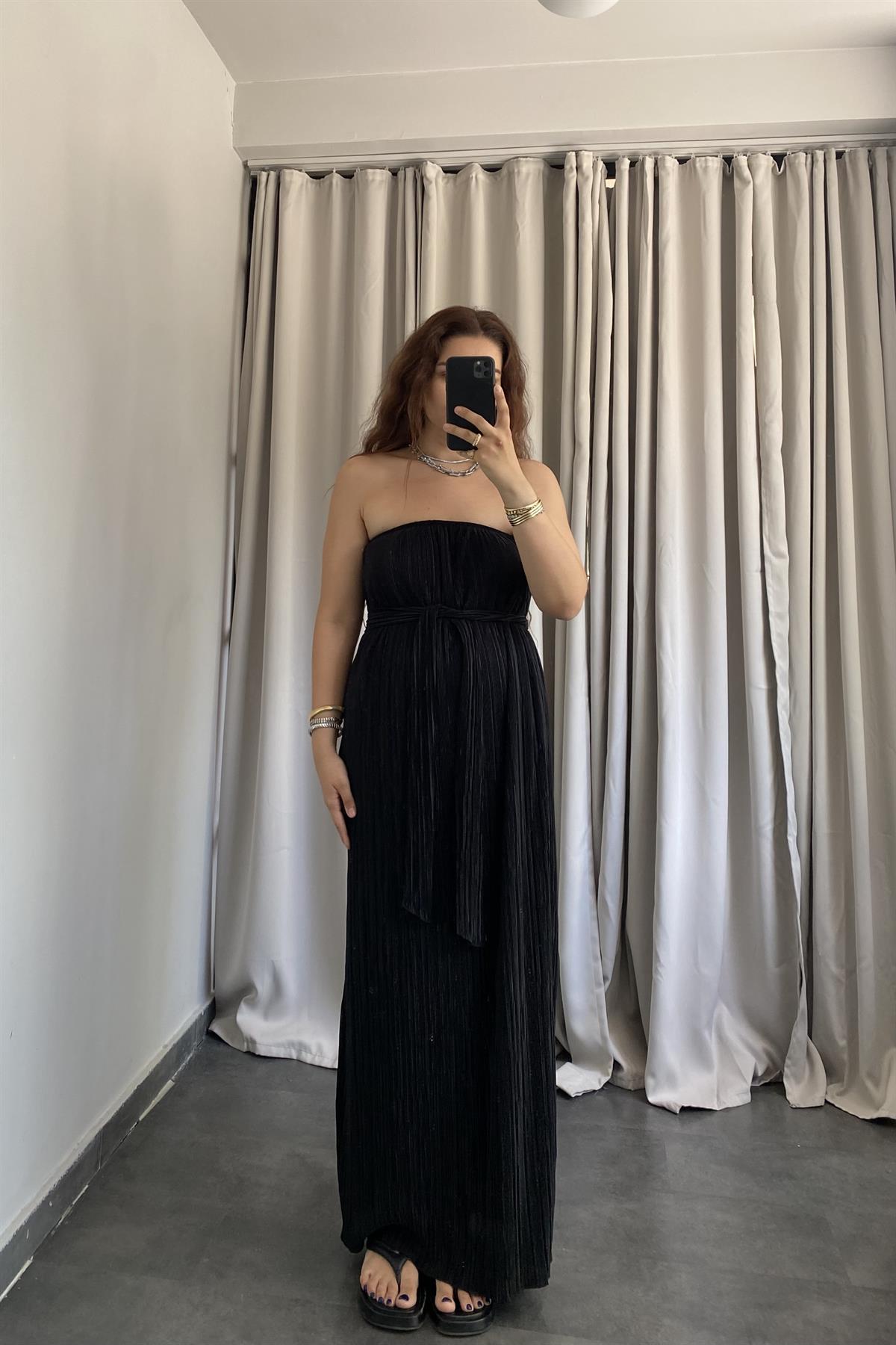 STRAPLEZ PİLİSELİ ELBİSE/296123