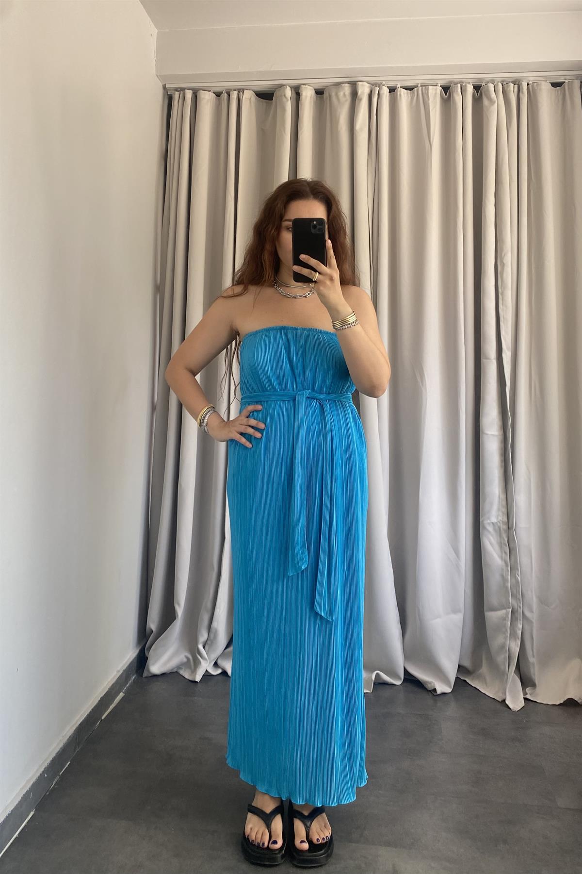 STRAPLEZ PİLİSELİ ELBİSE/296123