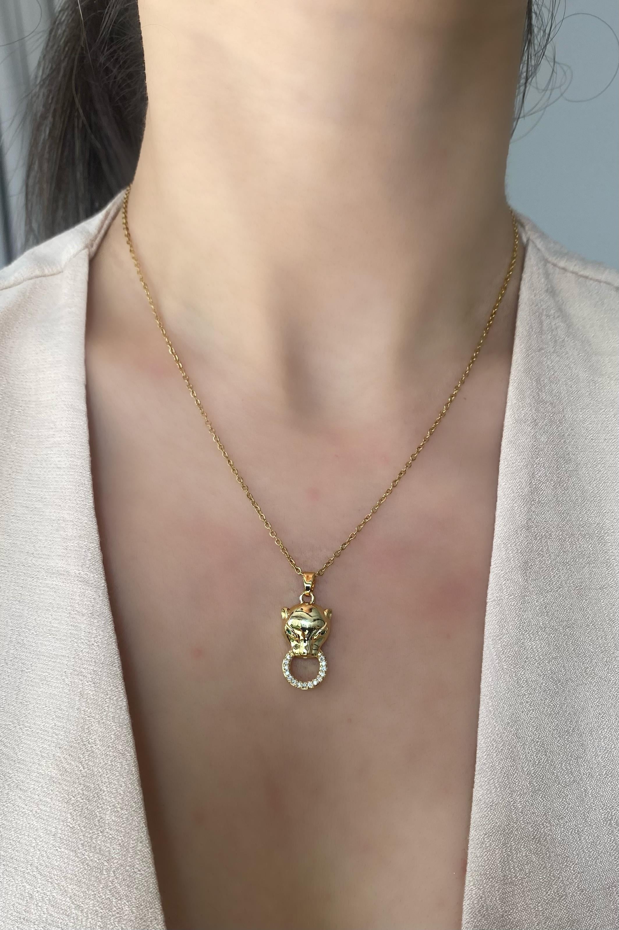 TAŞ HALKALI KAPLAN BAŞI KOLYE