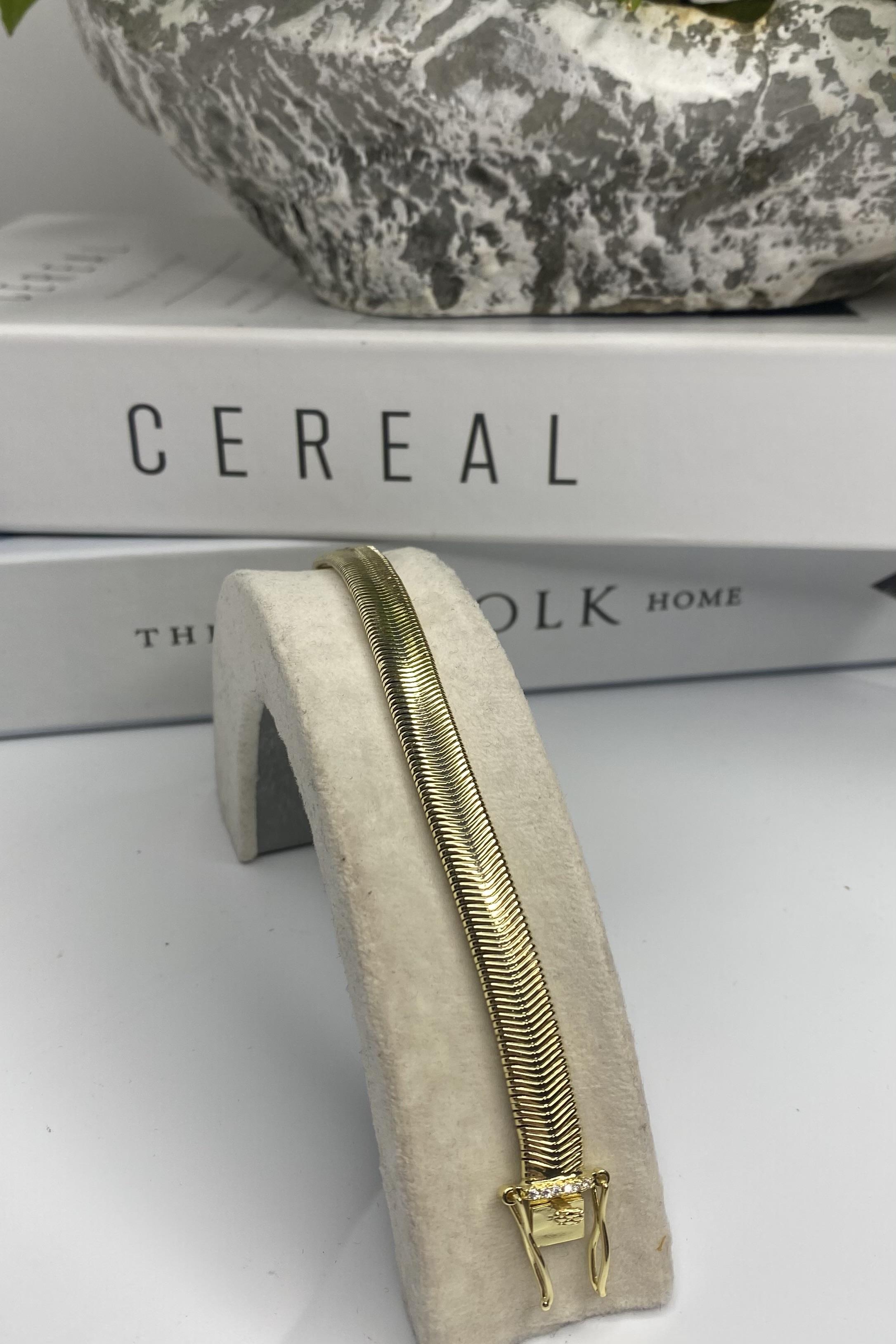 TAŞ KLİPSLİ İTALYAN ZİNCİR BİLEZİK