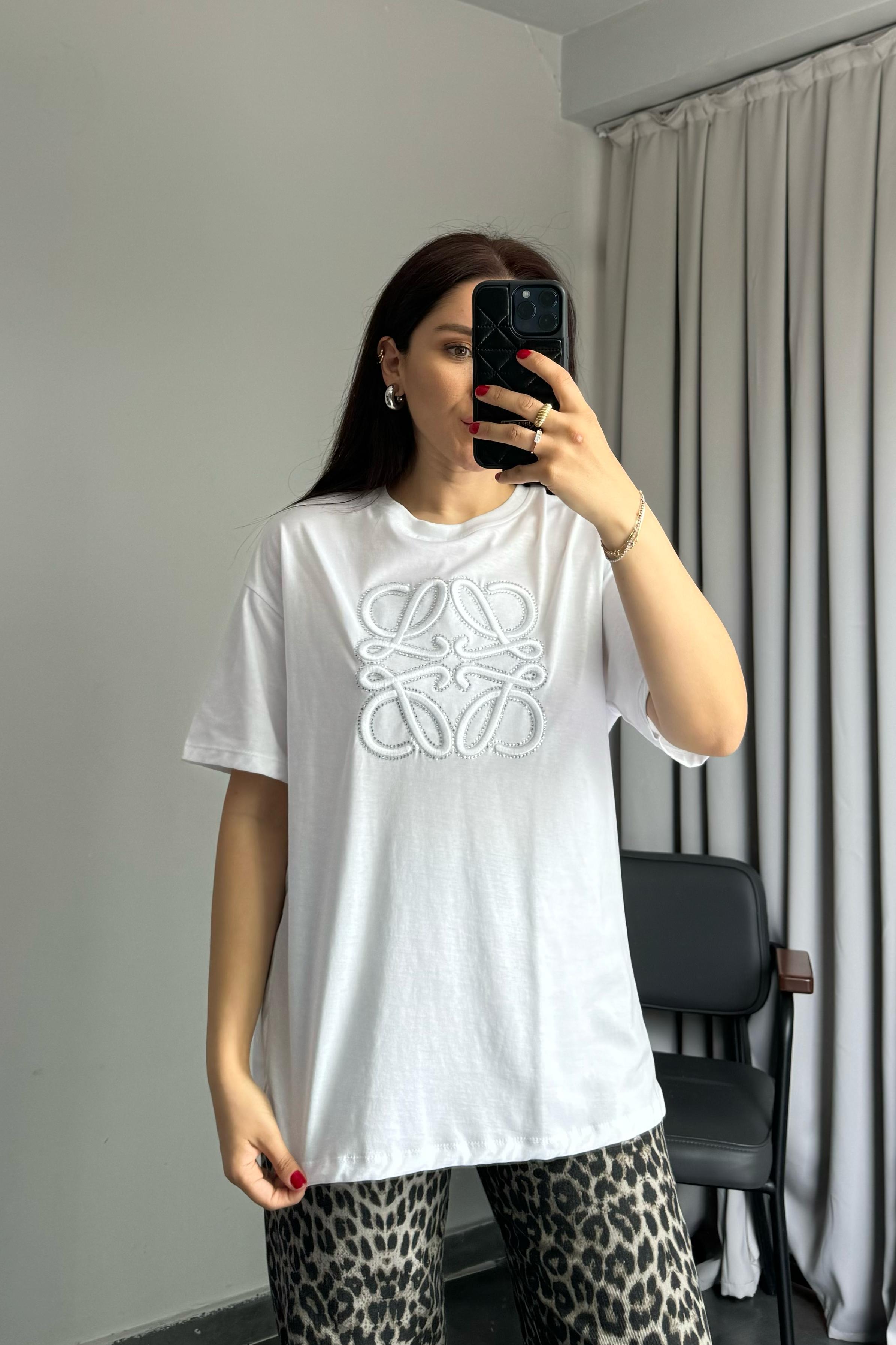 TAŞ NAKIŞLI LOEWE BASİC T-SHİRT/4787