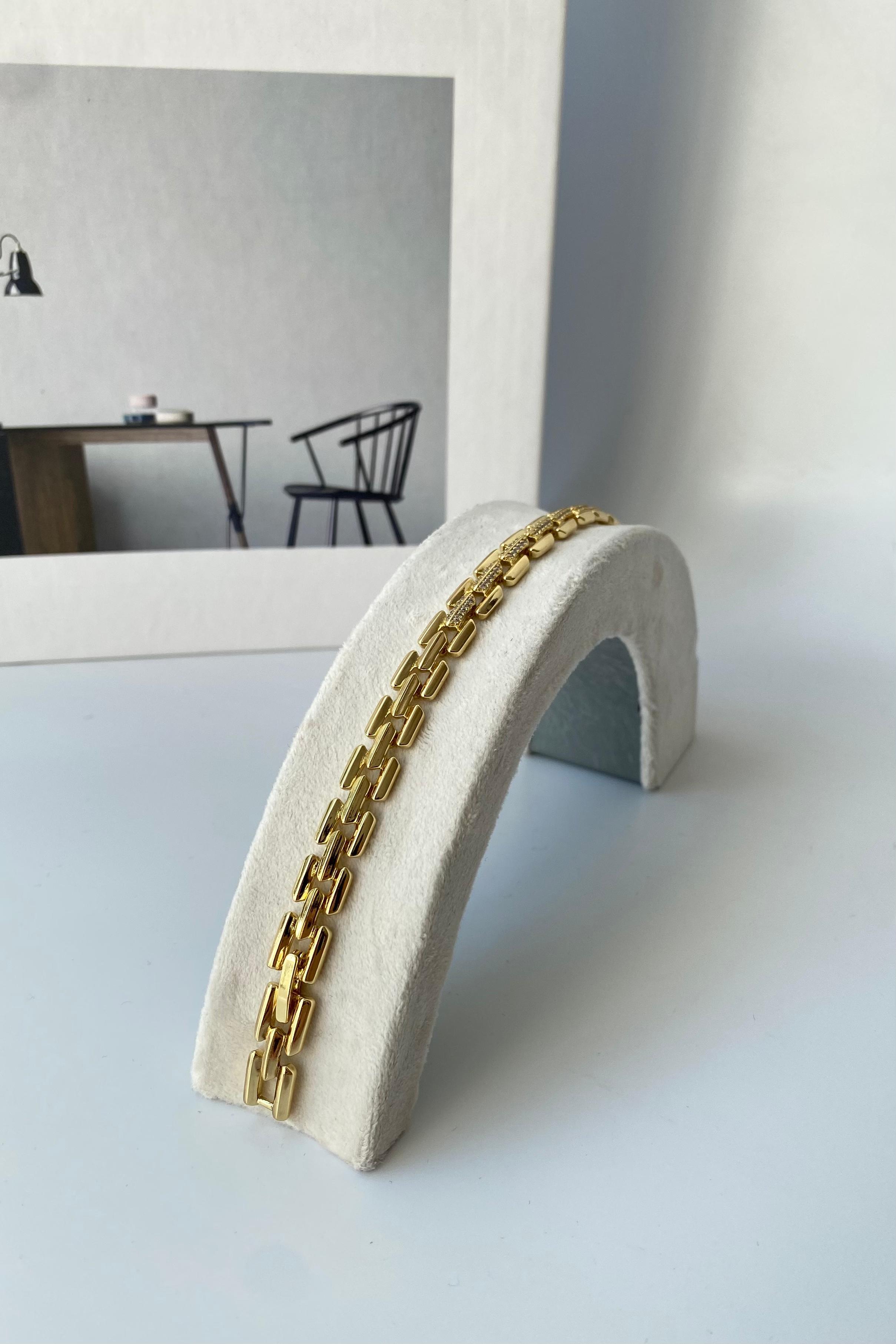 TAŞ ŞERİTLİ KALIN KORDON BİLEZİK