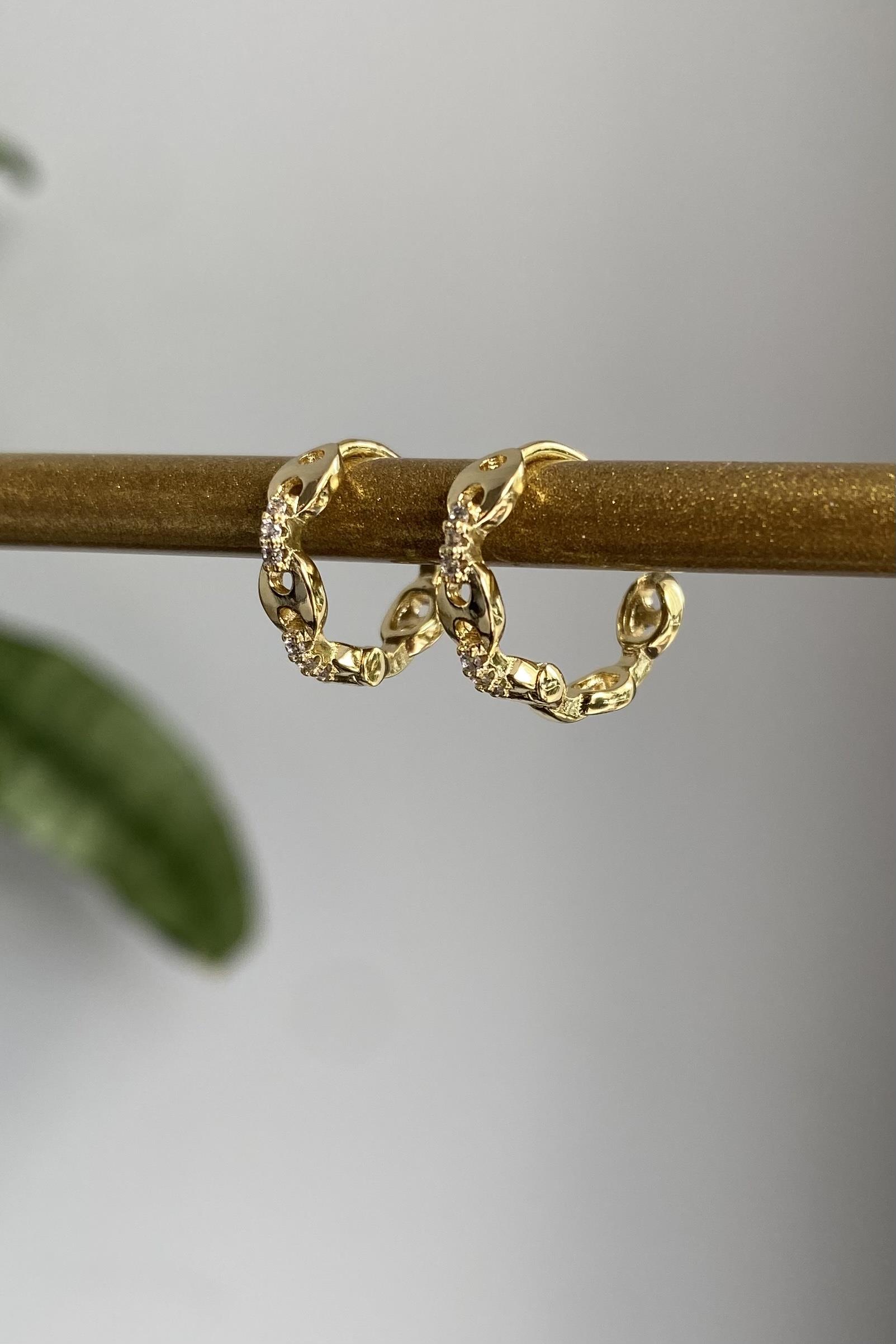 TAŞ ZİNCİR HALKA KÜPE 1CM