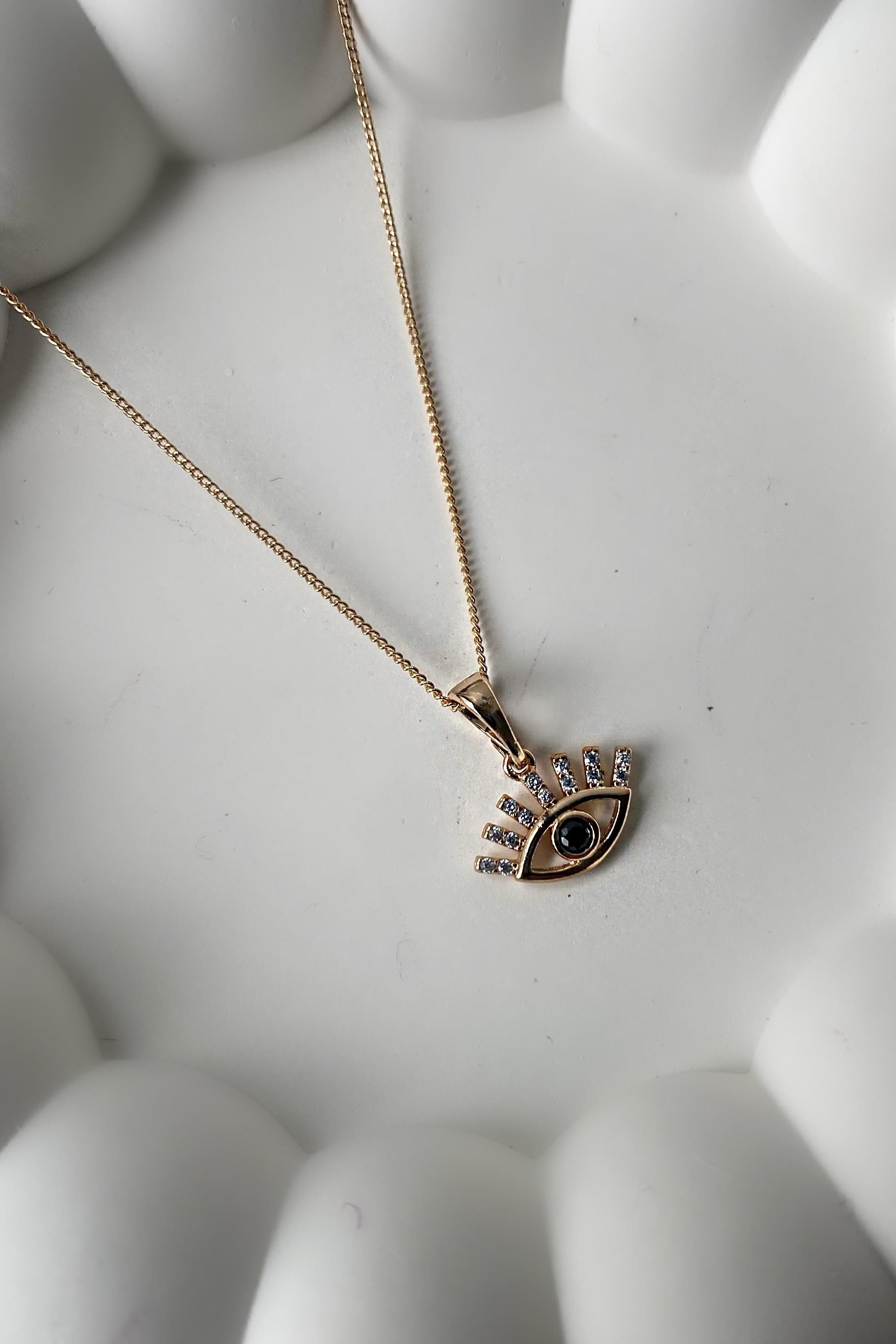 TAŞLI KİRPİK KOLYE