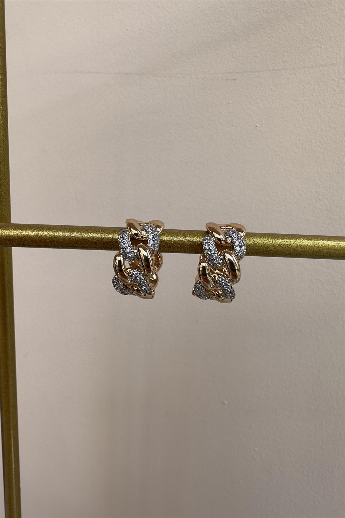 TAŞLI ZİNCİR MODEL HALKA KÜPE