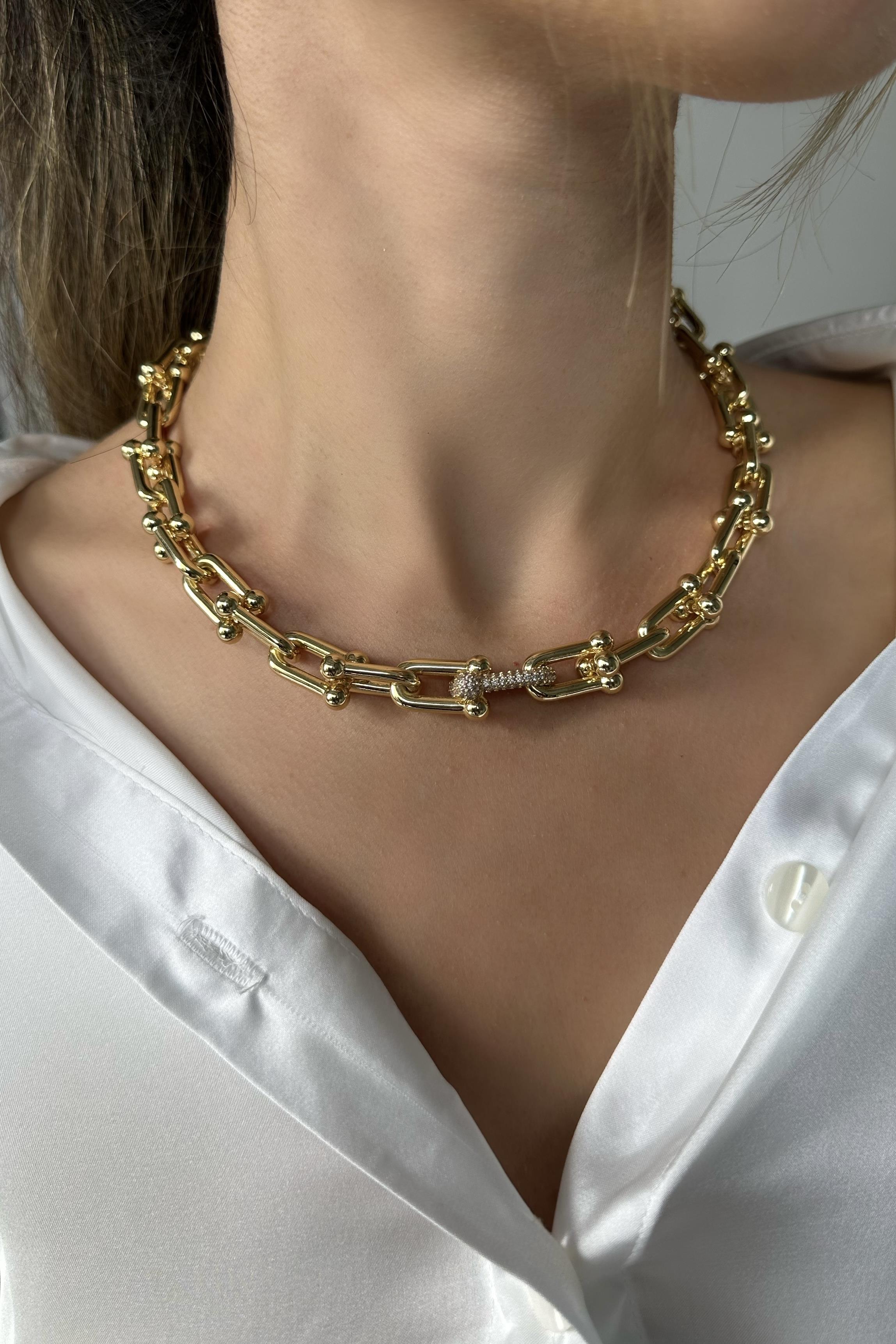 TEK DİŞİ TAŞLI TIFFANY KOLYE