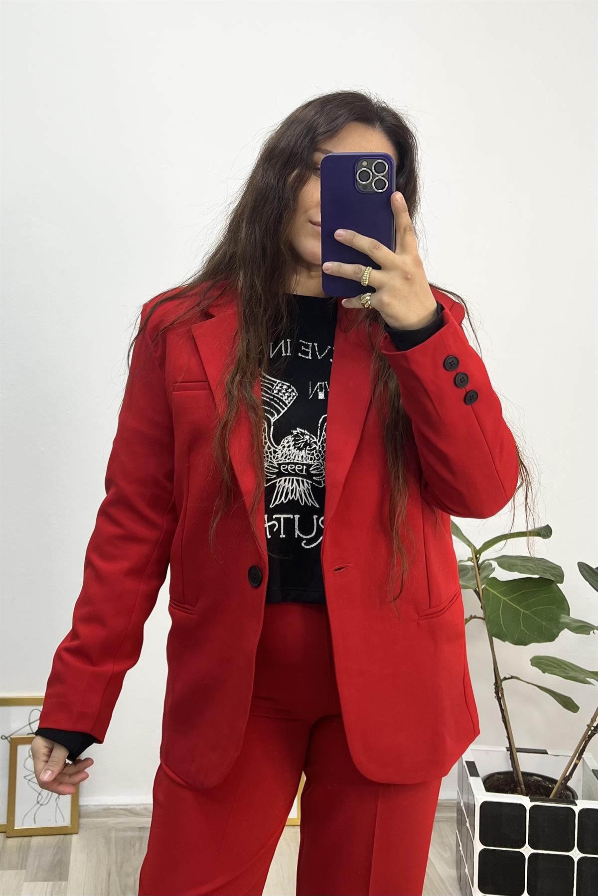 TEK DÜĞMELİ BLAZER CEKET