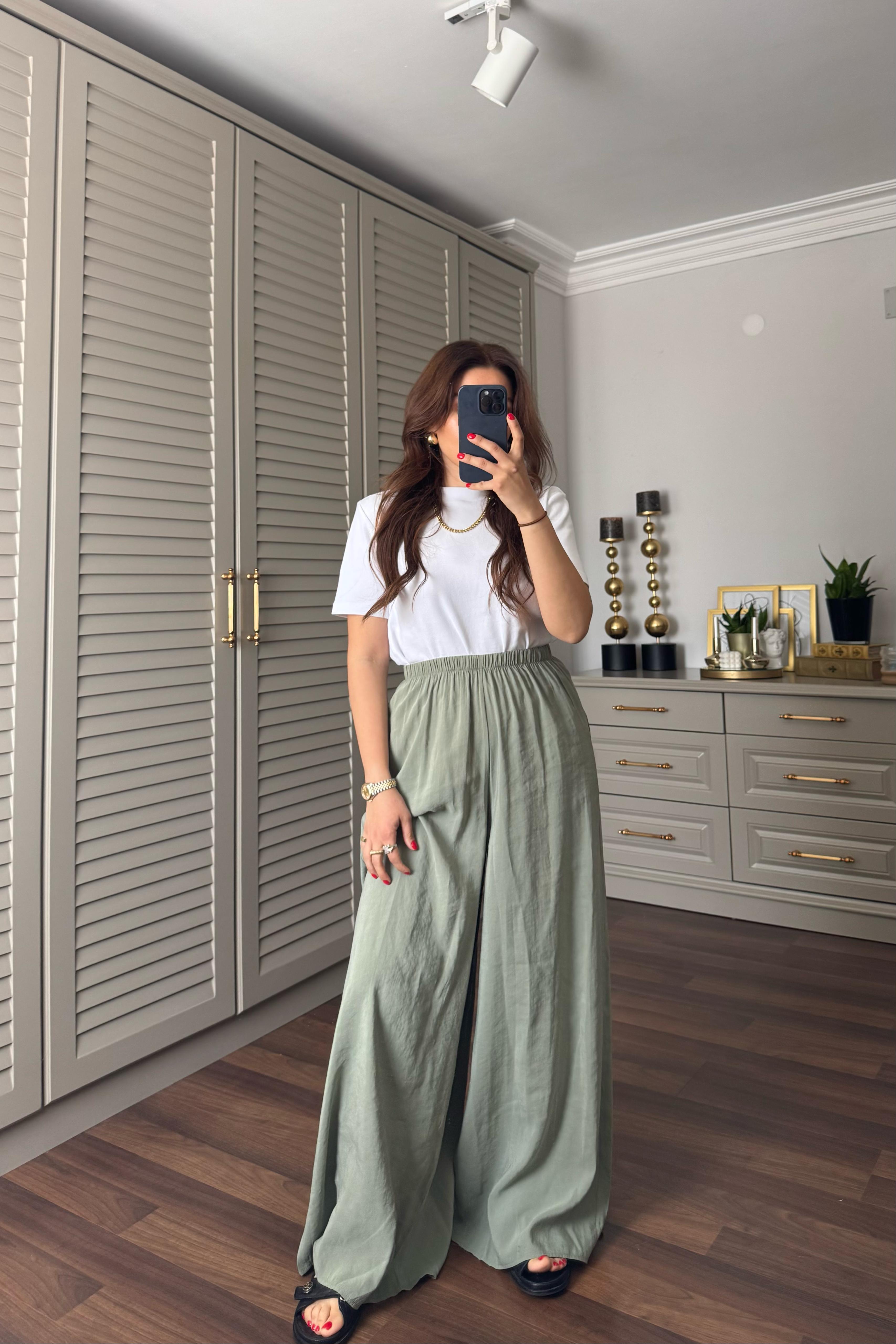 TENSEL KUMAŞ BOL PANTOLON/50979