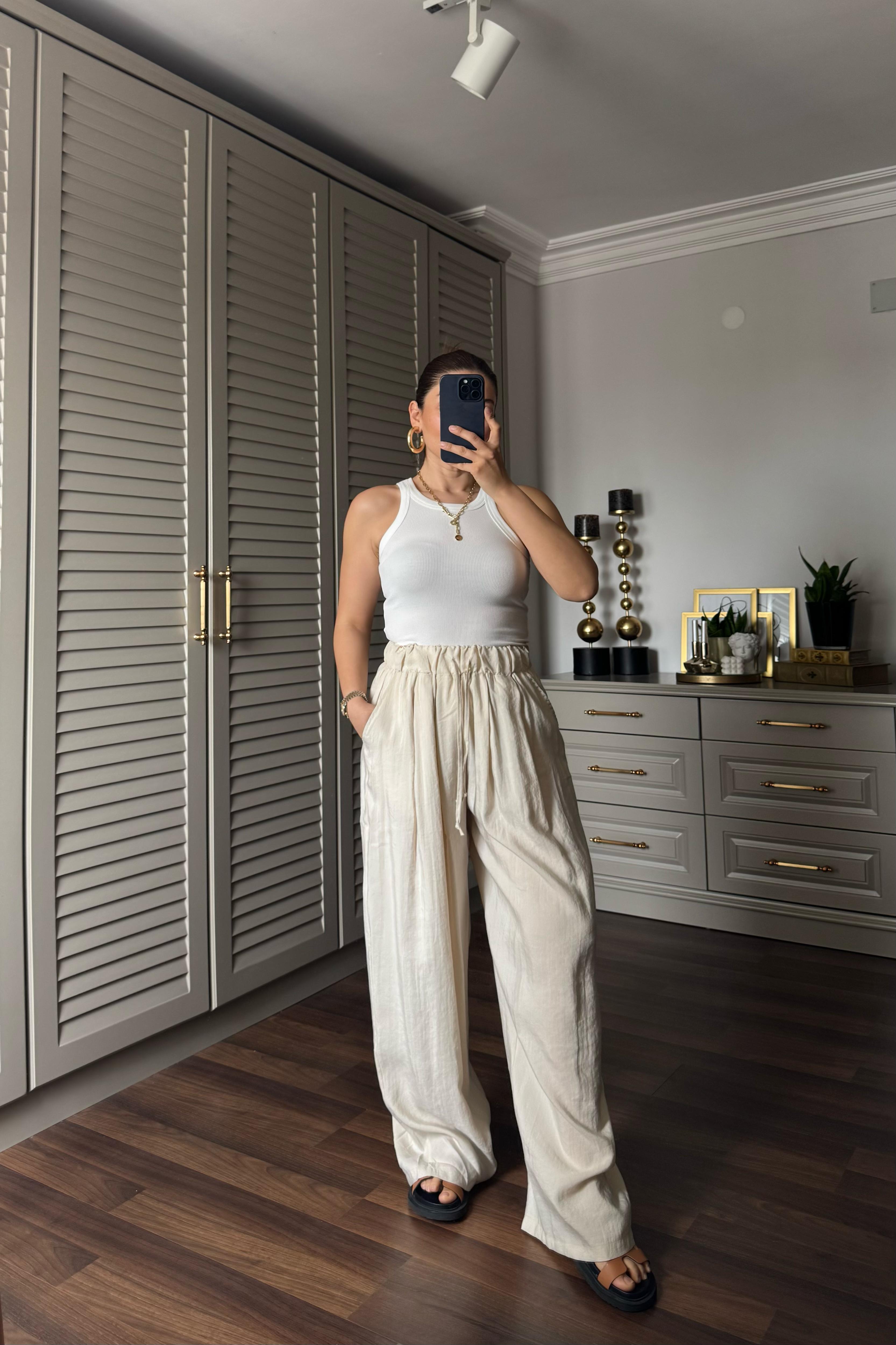 TENSEL KUMAŞ PALAZZO PANTOLON/50962