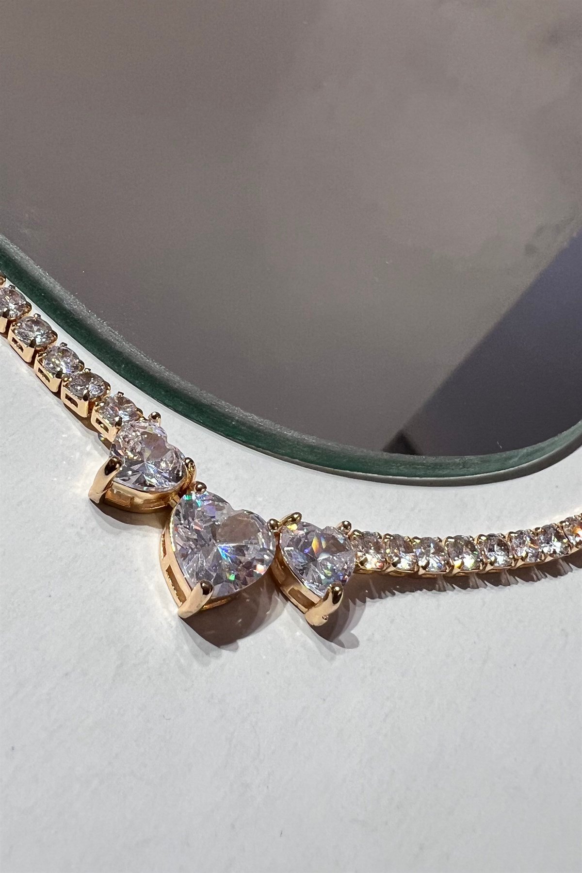 ÜÇLÜ KALP TAŞLI SU YOLU BİLEZİK