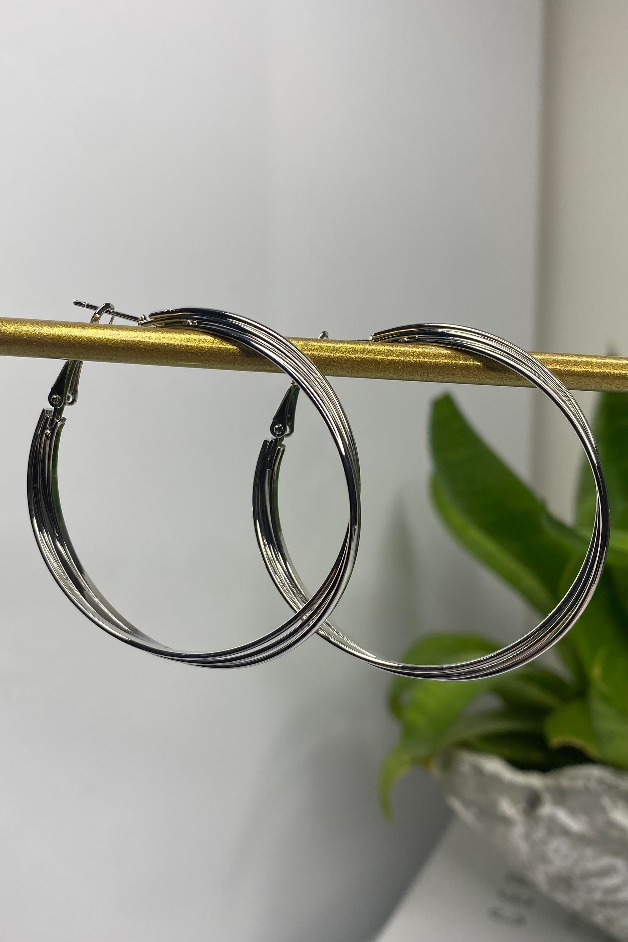 ÜÇLÜ KIVRIM HALKA KÜPE 5cm