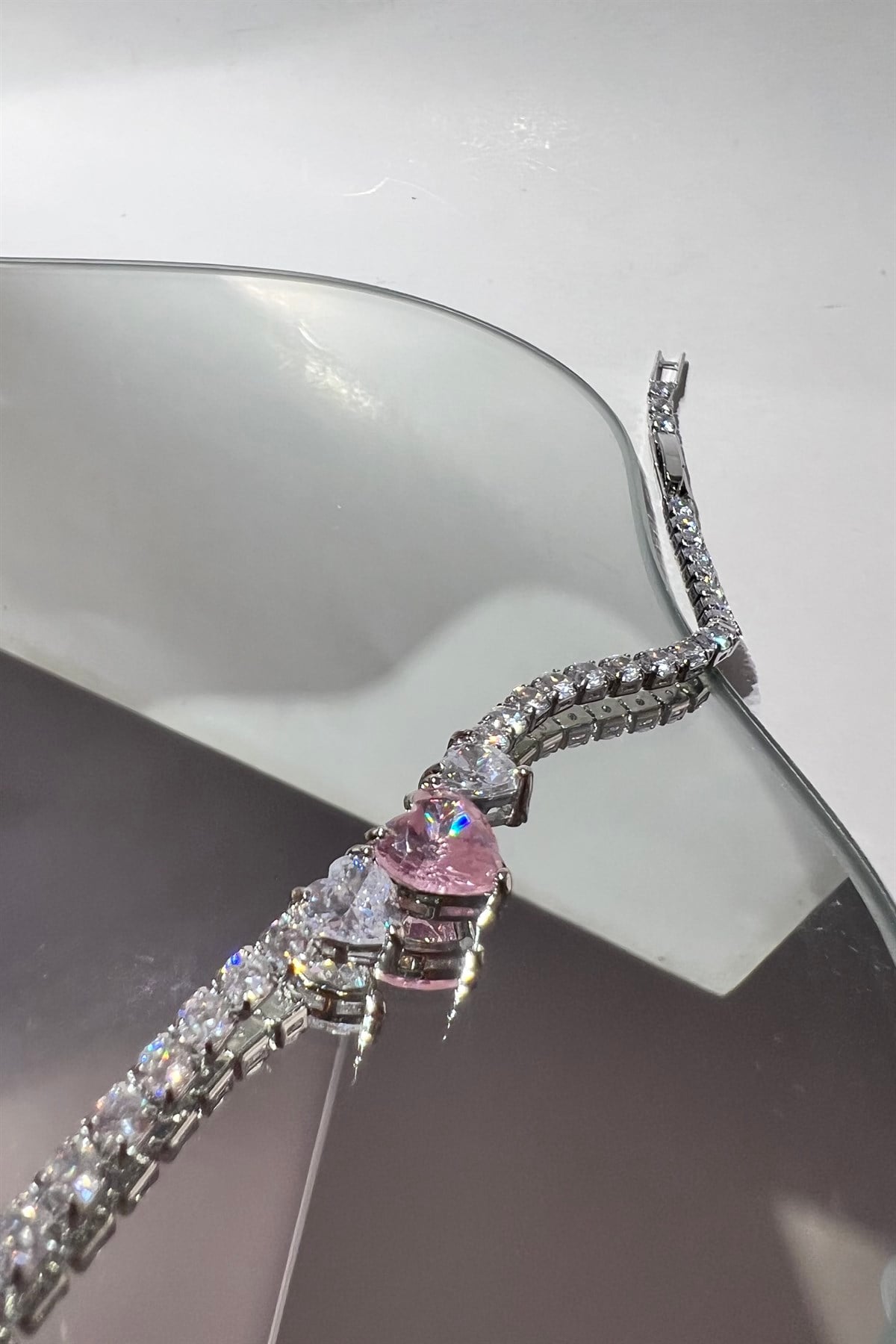 ÜÇLÜ PEMBE TAŞLI SU YOLU BİLEZİK