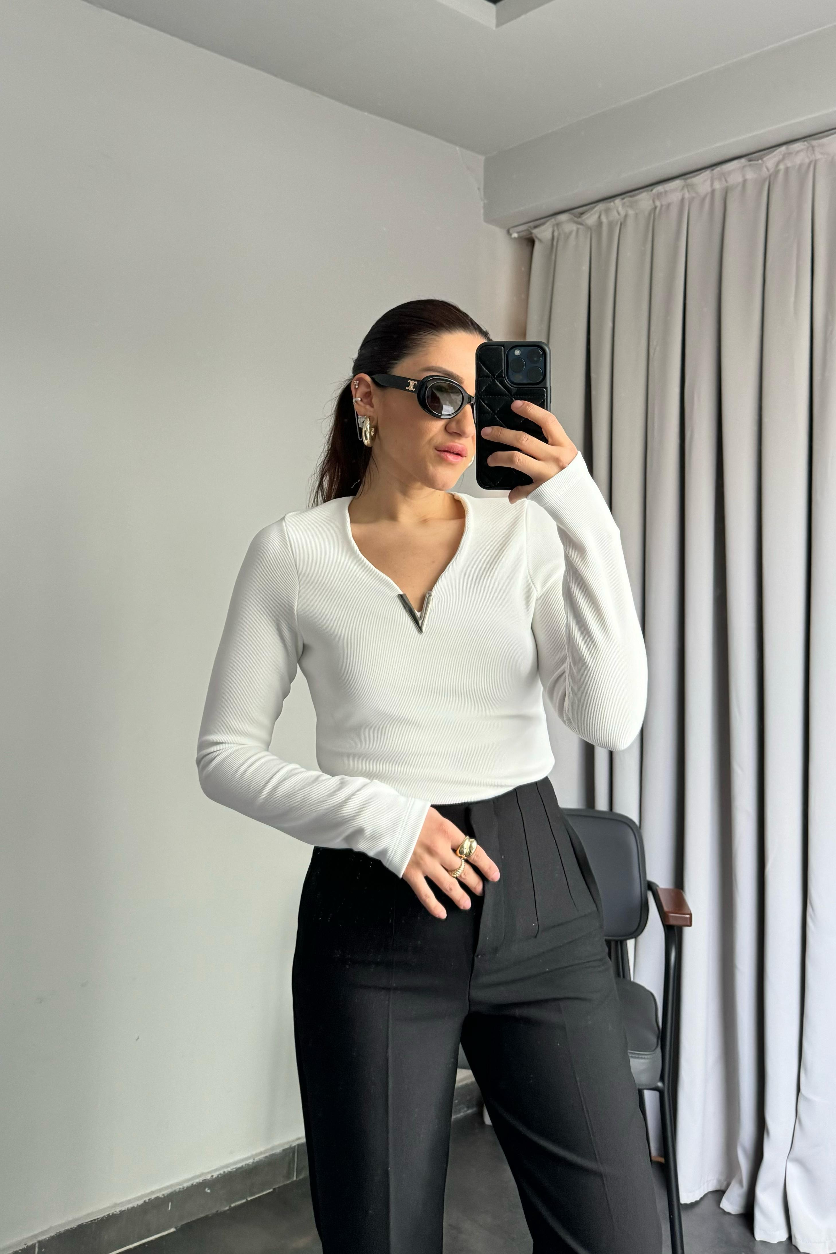 V TOKALI TRİKO BLUZ/21502