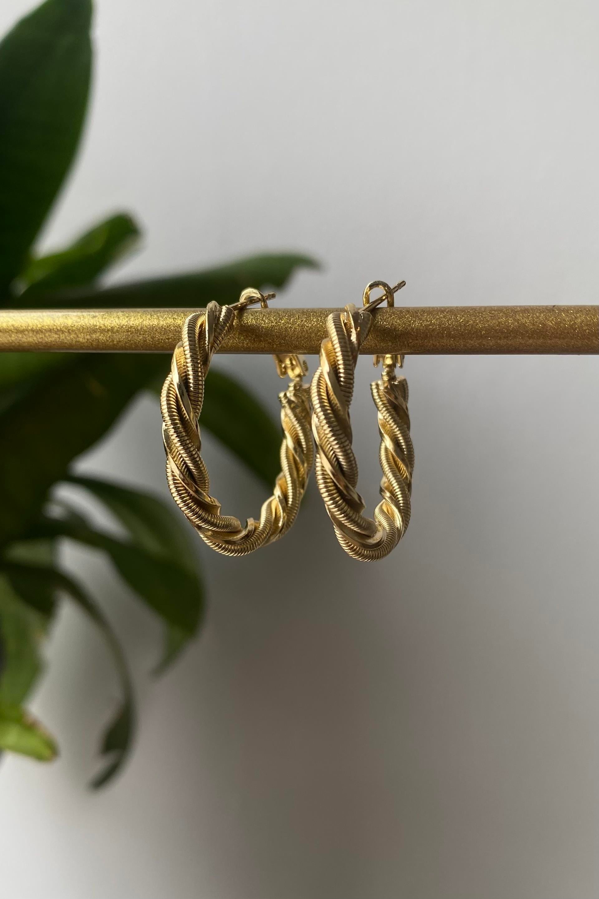 VINTAGE ŞERİTLİ BURGU  KÜPE