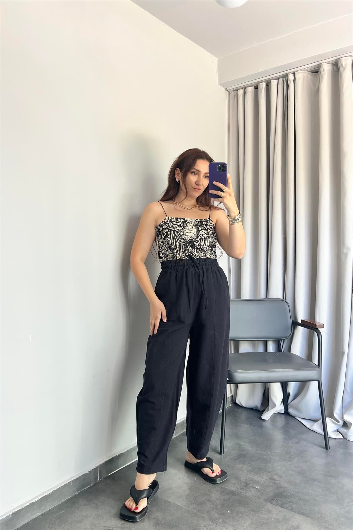 VİSKON KETEN BALON PANTOLON/075