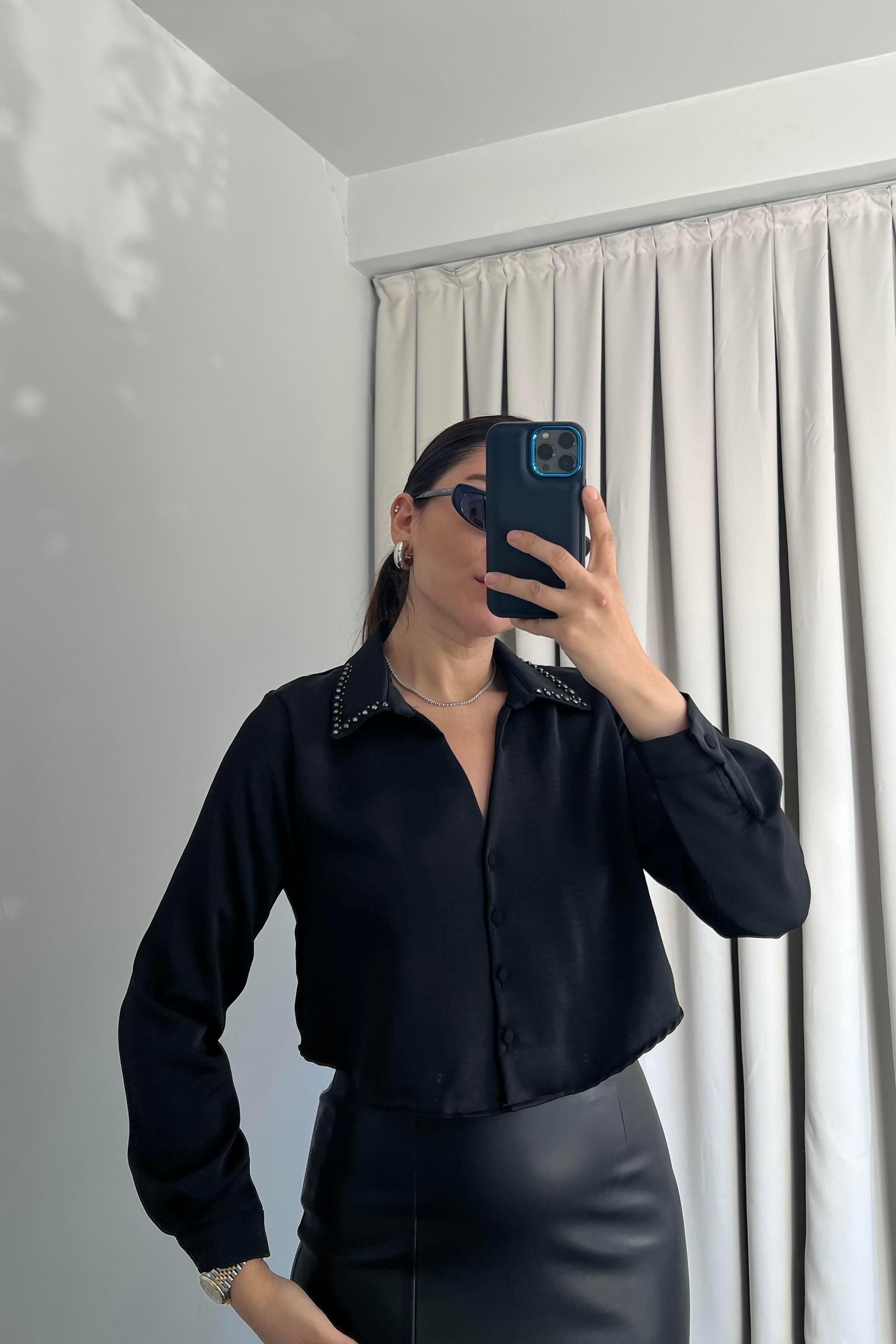 YAKASI TAŞLI GÖMLEK/303