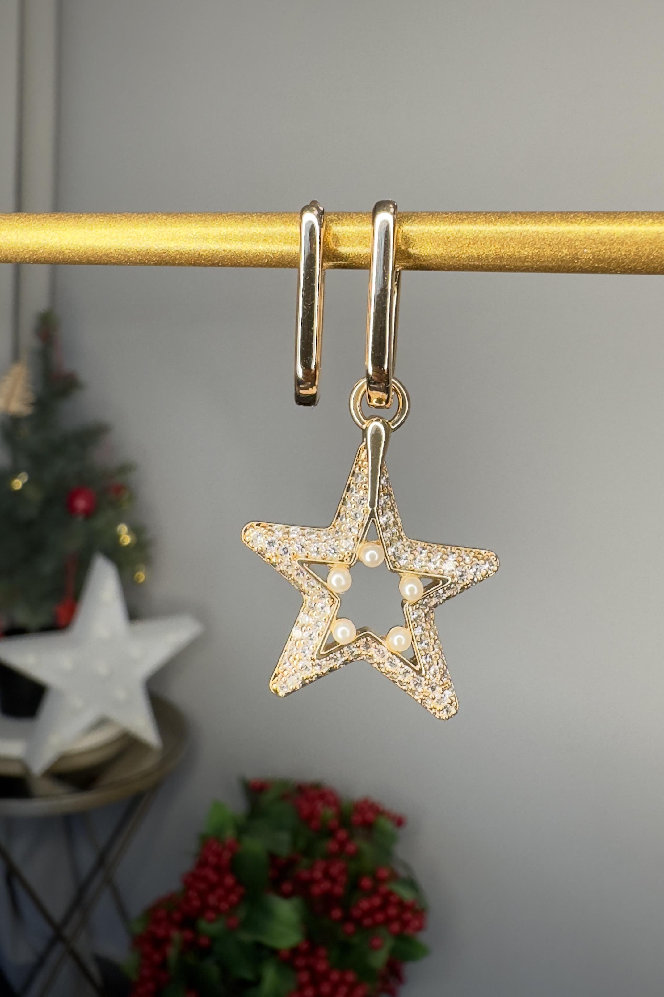 YILDIZ UÇLU DİKDÖRTGEN KESİT HALKA KÜPE