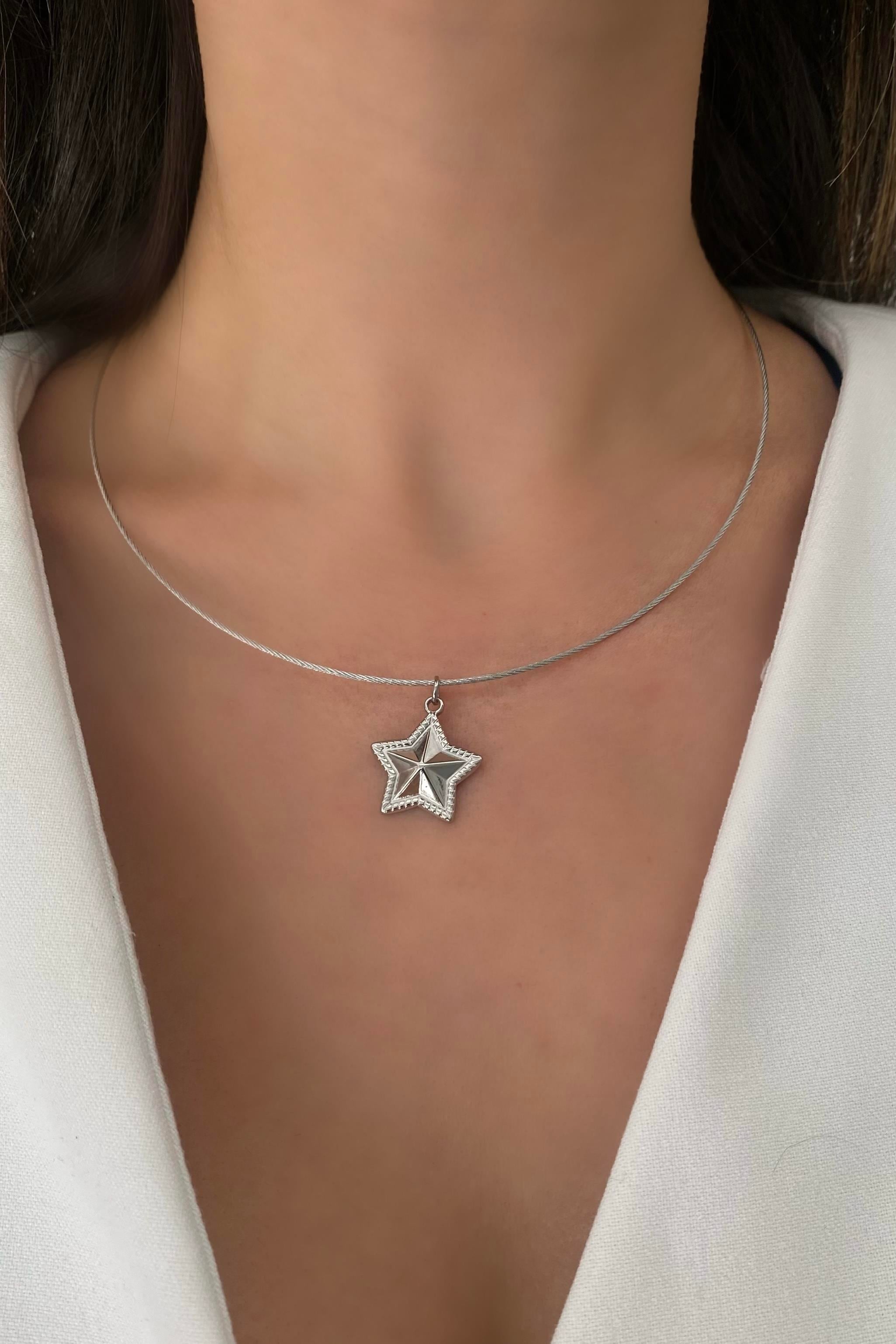 YILDIZ UÇLU HALAT KOLYE