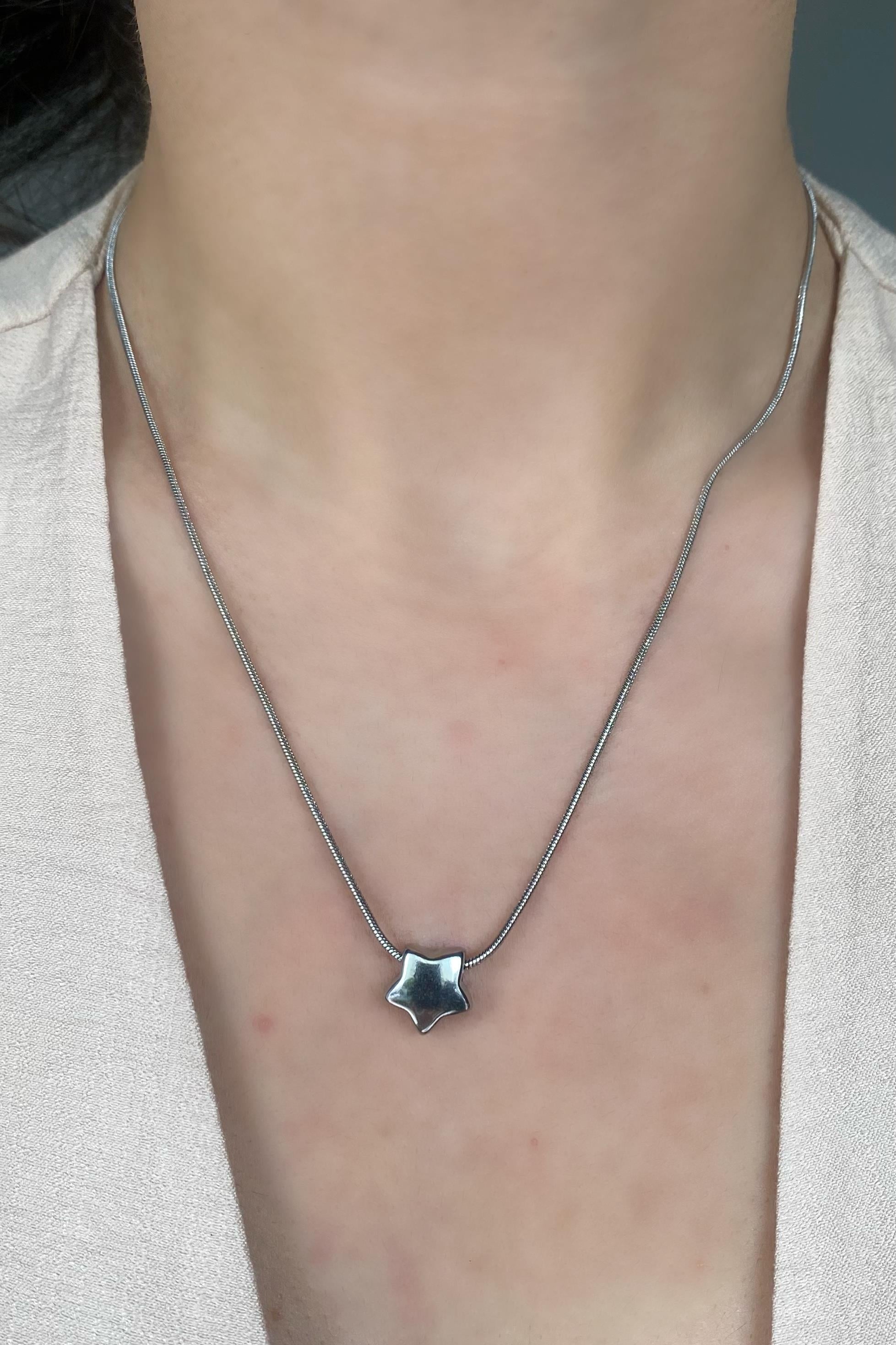 YILDIZ UÇLU YILAN ZİNCİR KOLYE