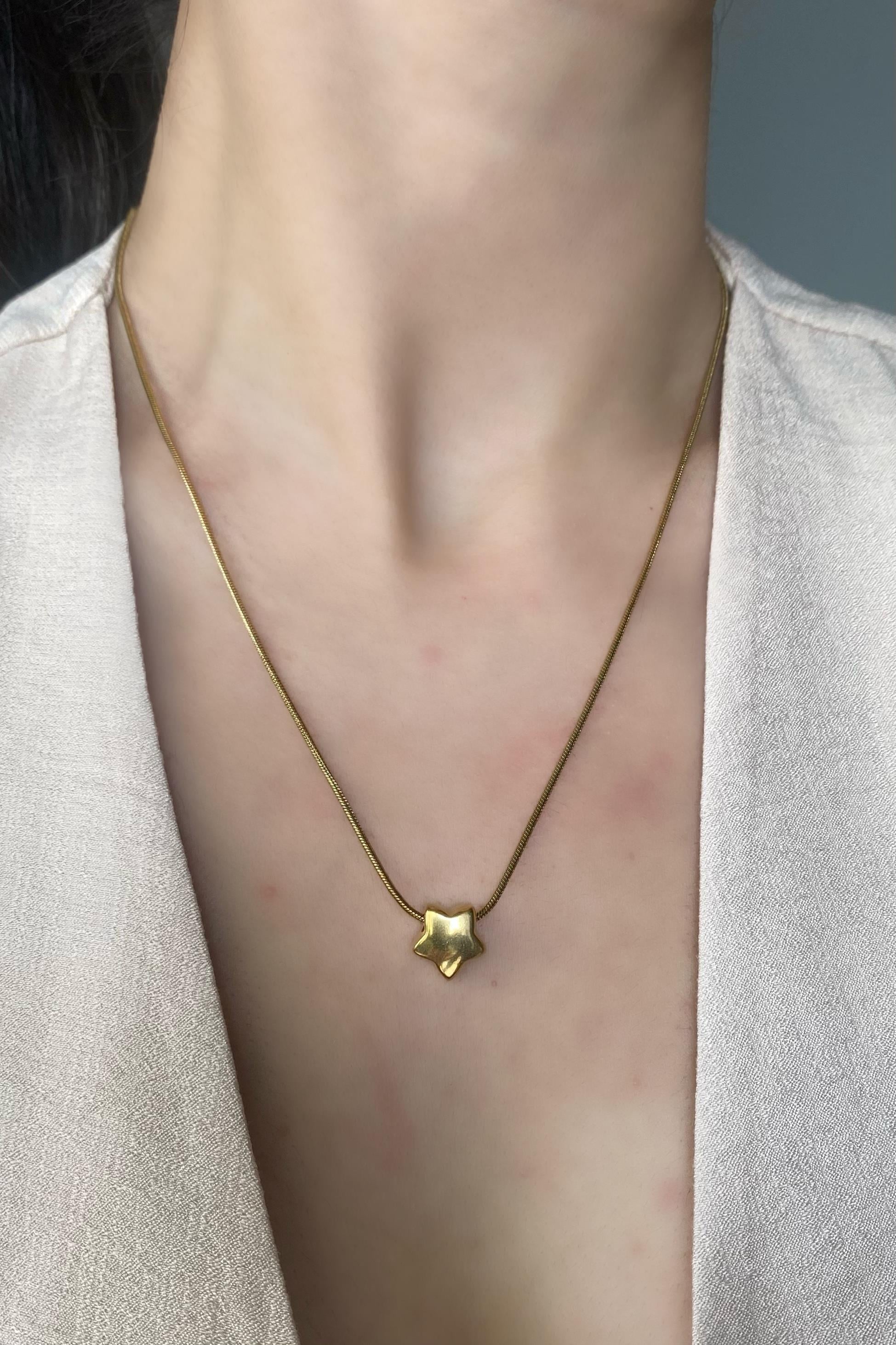 YILDIZ UÇLU YILAN ZİNCİR KOLYE