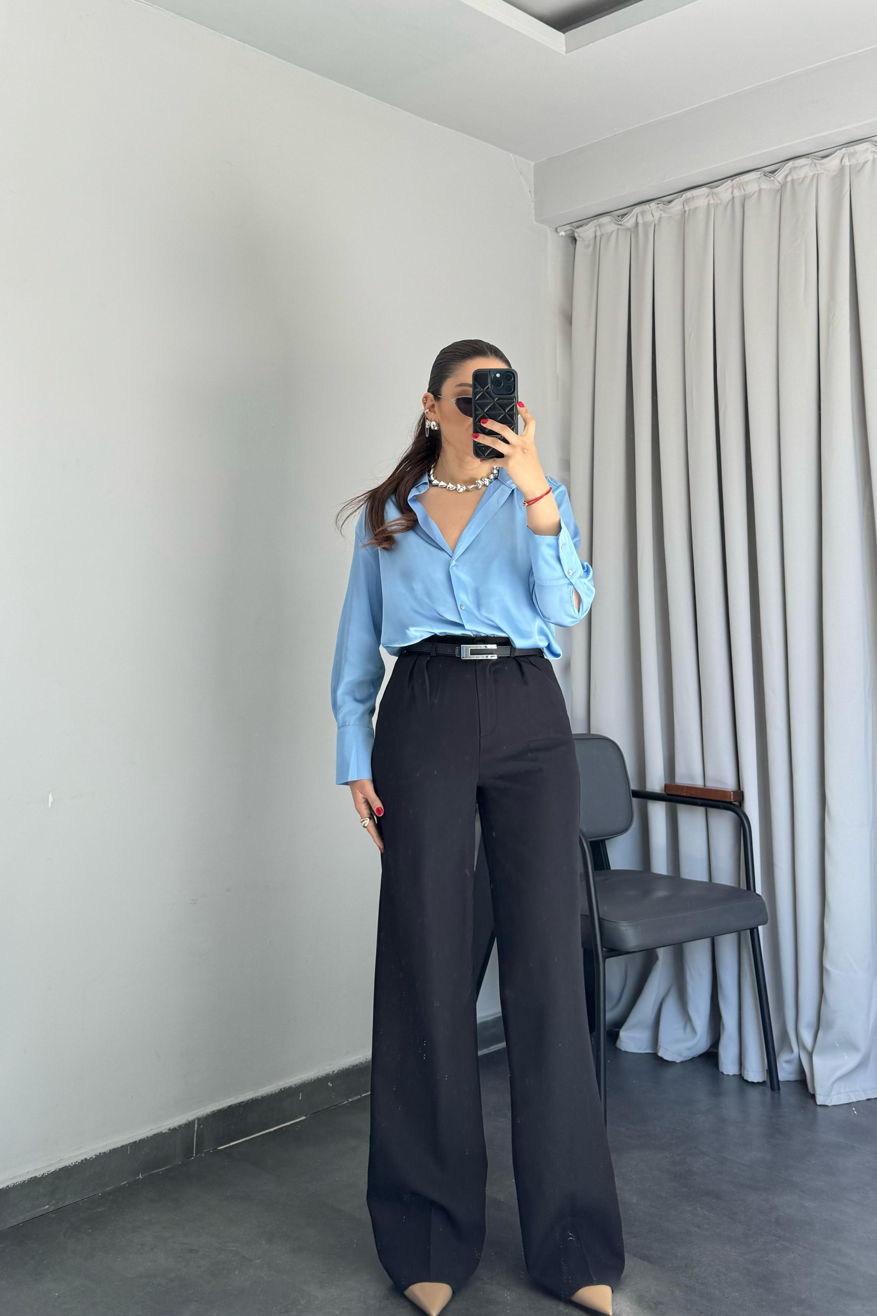 YÜKSEK BEL CEPLİ PALAZZO PANTOLON/3015