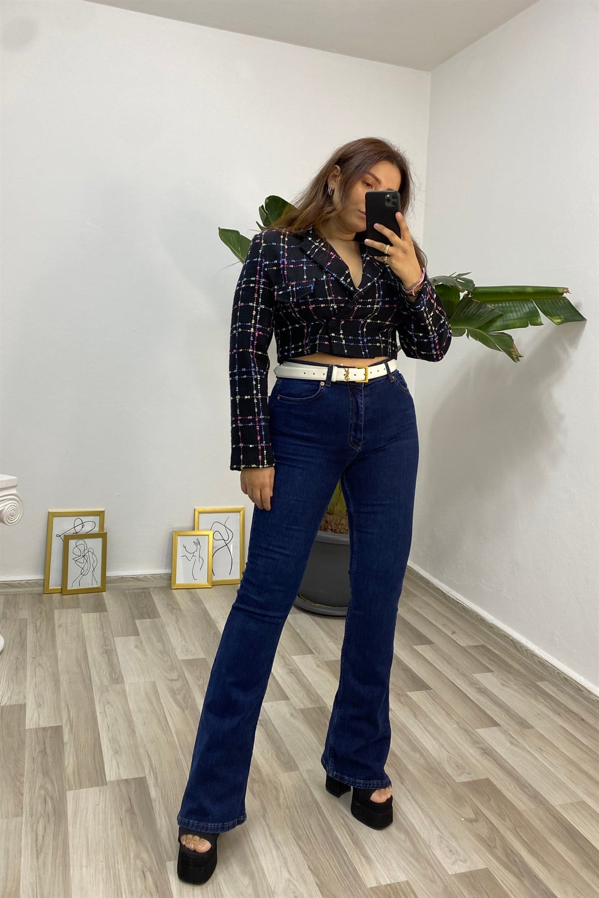 YÜKSEK BEL İSPANYOL JEAN