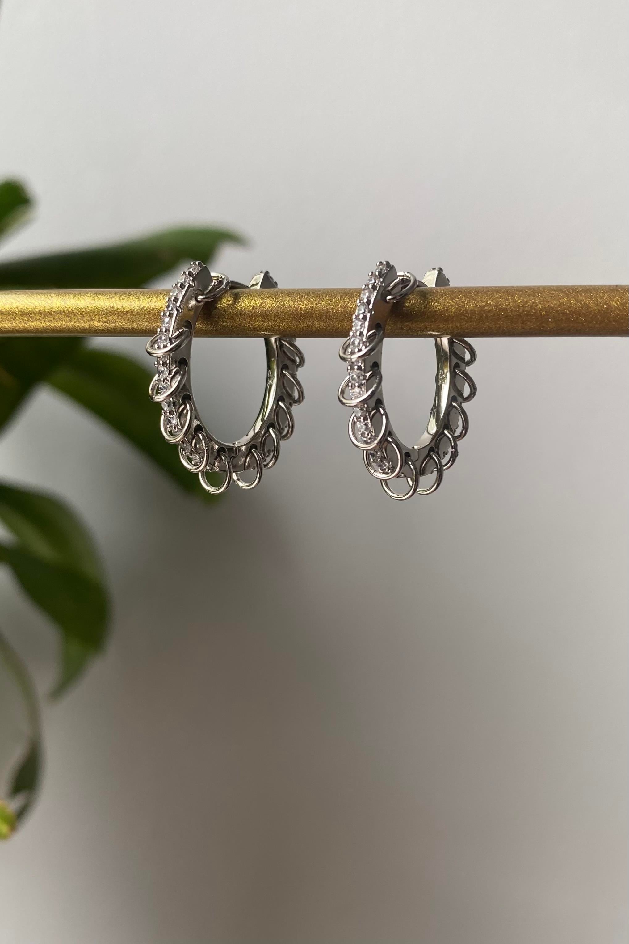 ZİNCİRLİ OVAL HALKA KÜPE 2cm